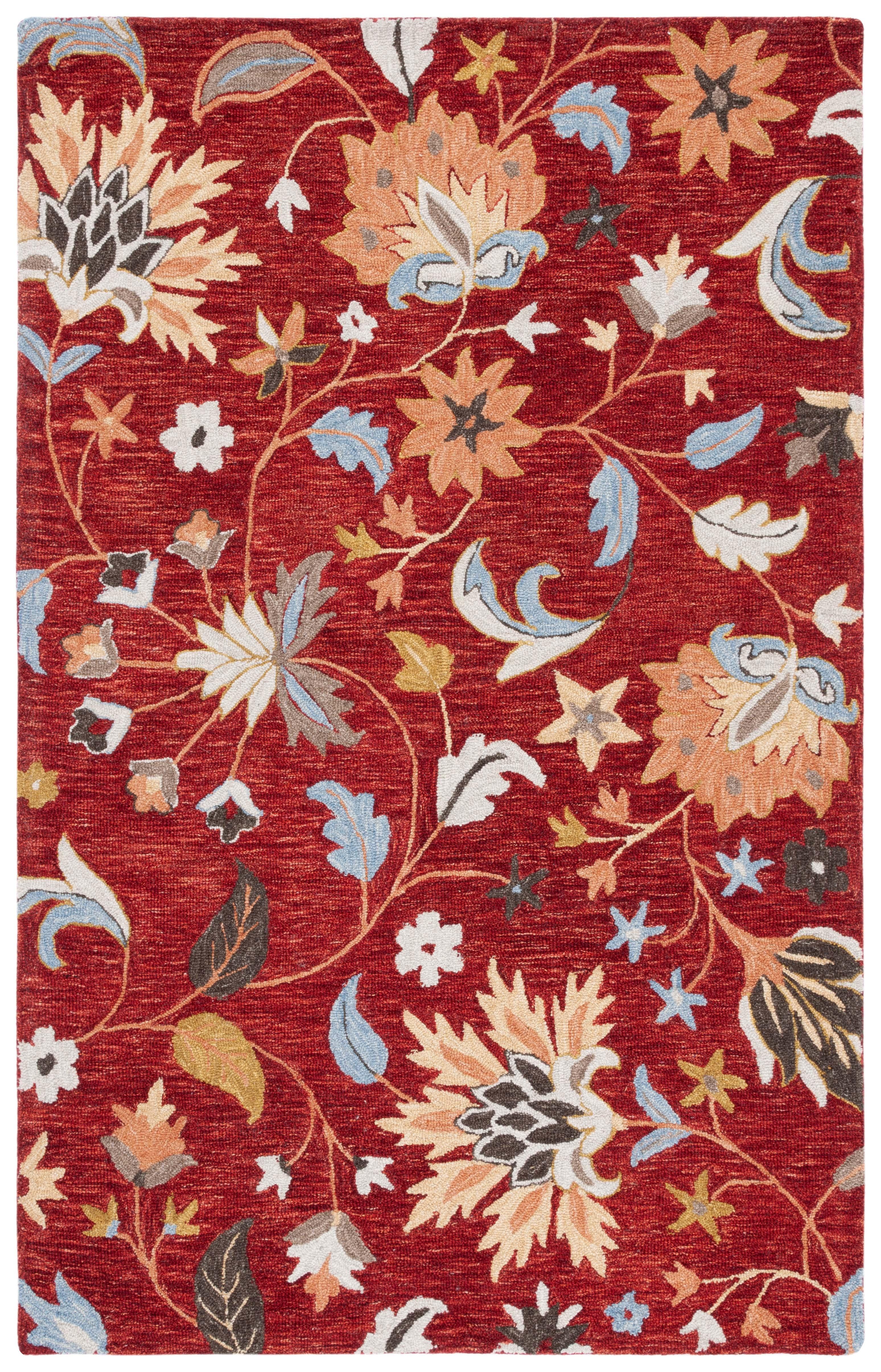 Jardin Handtufted 80% Wool 20% Cotton Floral Rug