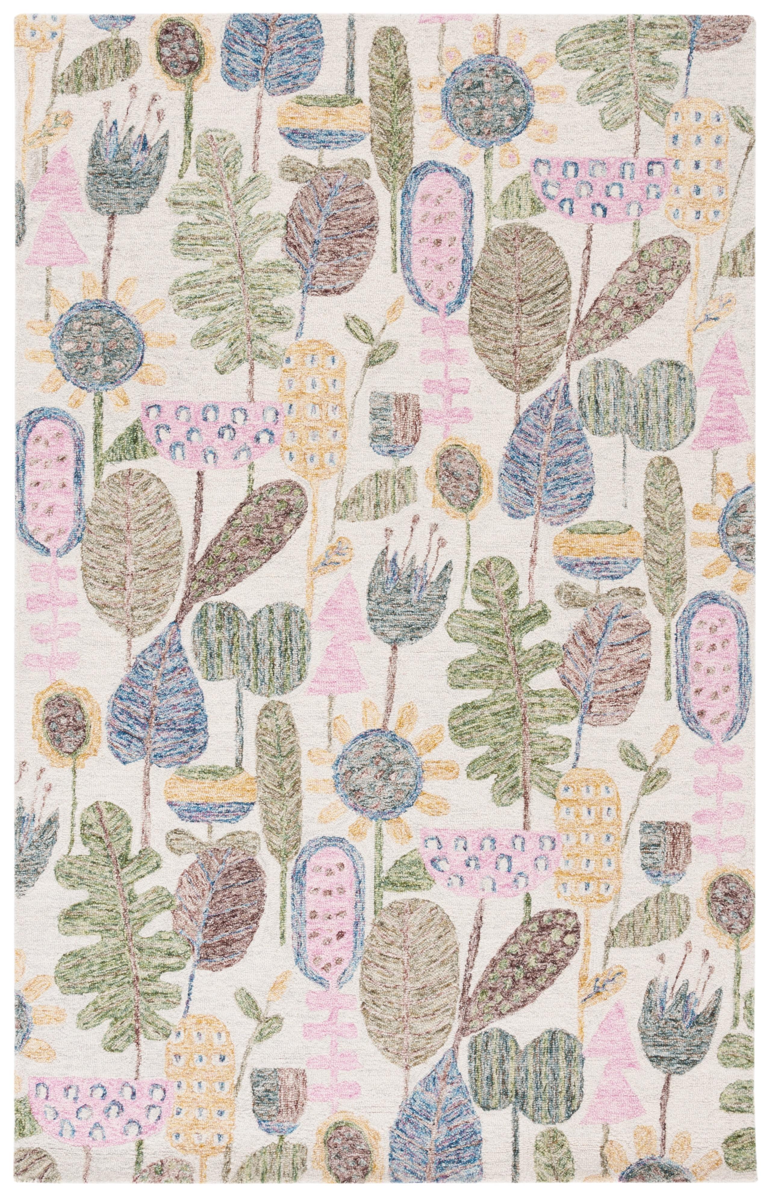 Jardin Hand Tufted 80% Wool 20% Cotton Floral Rug