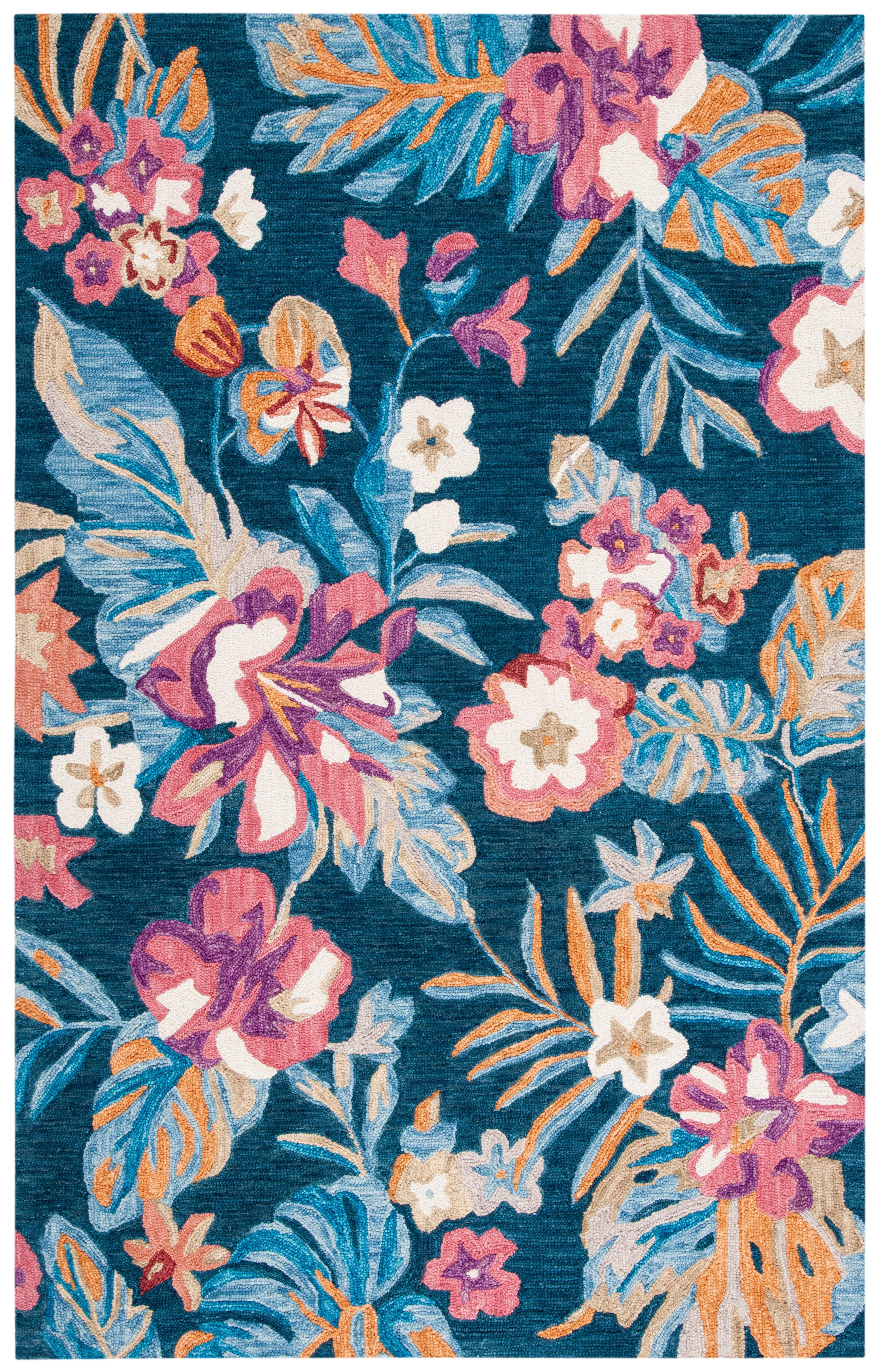 Jardin JAR152 Hand Tufted Area Rug - Blue/Pink - 4'x6' - Safavieh.