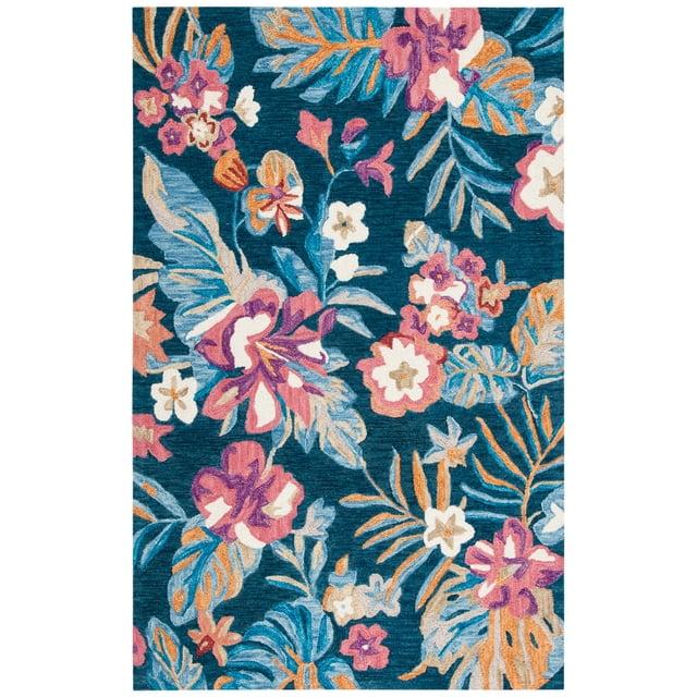 Jardin JAR152 Hand Tufted Area Rug - Blue/Pink - 4'x6' - Safavieh.