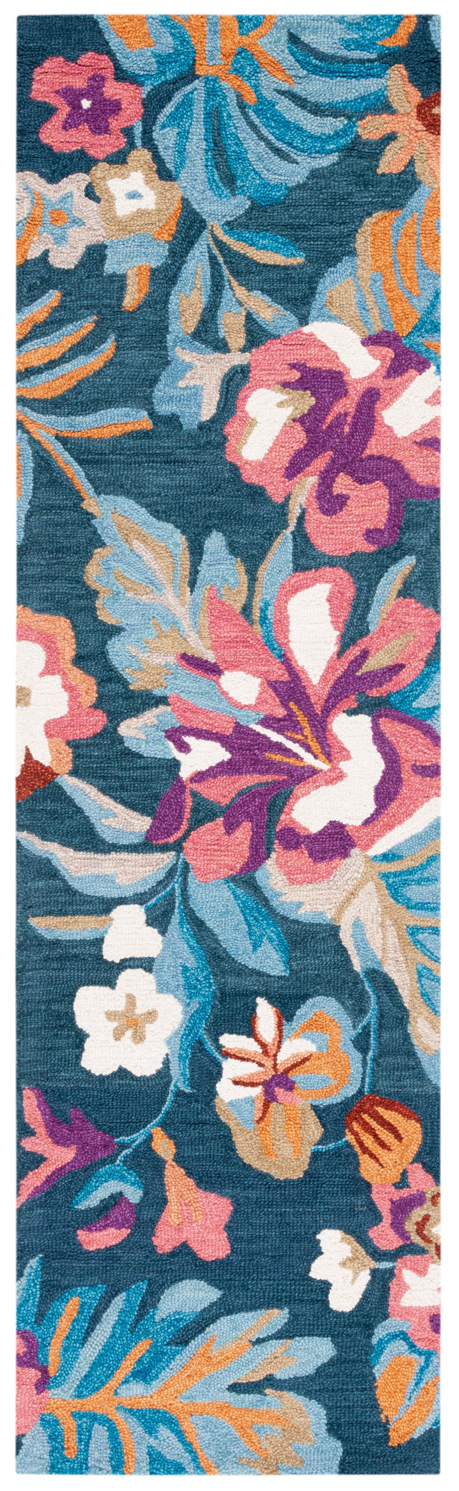 Jardin JAR152 Hand Tufted Runner Rug - Blue/Pink - 2'3"x8' - Safavieh.