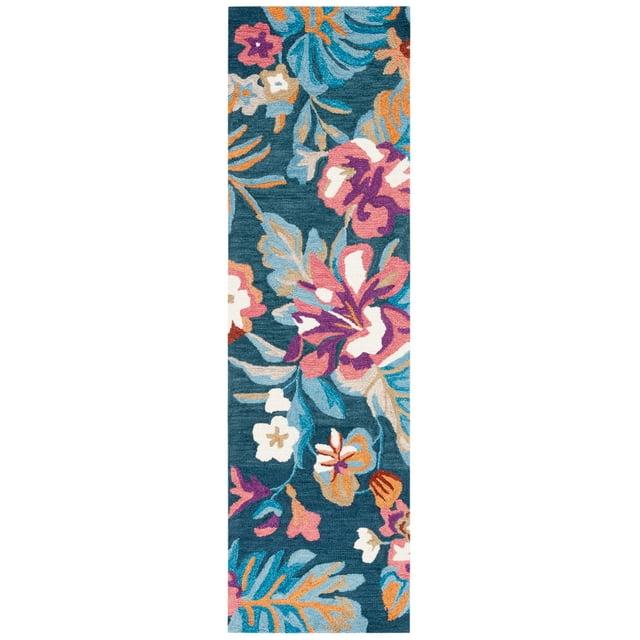 Jardin JAR152 Hand Tufted Runner Rug - Blue/Pink - 2'3"x8' - Safavieh.