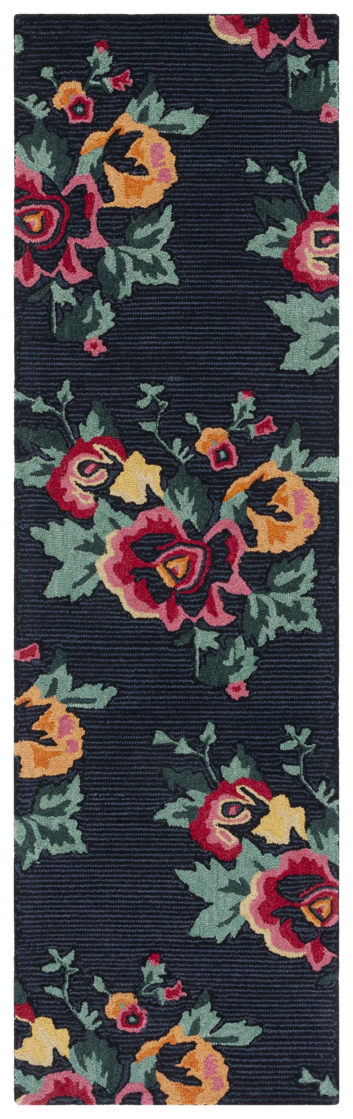 Jardin JAR157 Hand Tufted Runner Rug - Black/Pink - 2'3"x8' - Safavieh