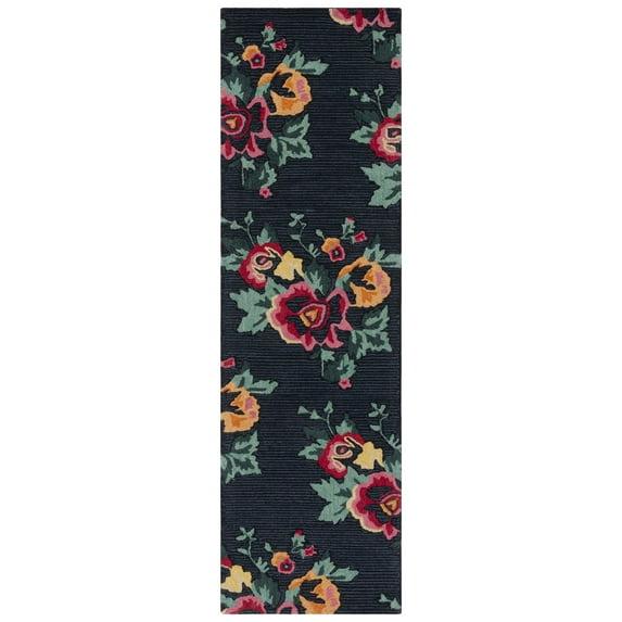Jardin JAR157 Hand Tufted Runner Rug - Black/Pink - 2'3"x8' - Safavieh