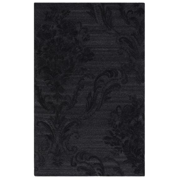 SAFAVIEH Jardin Salome Leaves Area Rug, Black, 5' x 8'