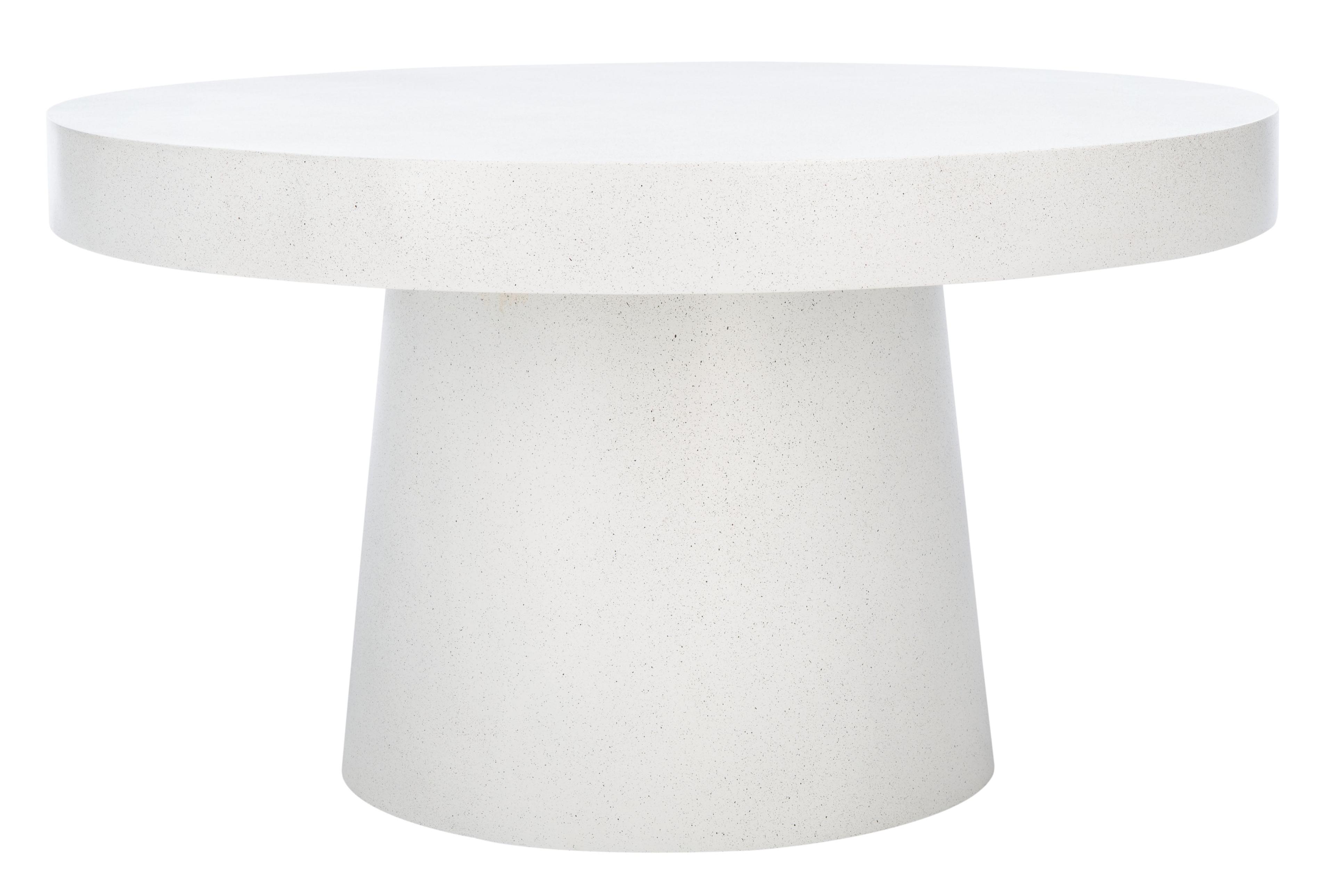 SAFAVIEH Jaria Solid Paper Mache Round Coffee Table, White Terrazzo