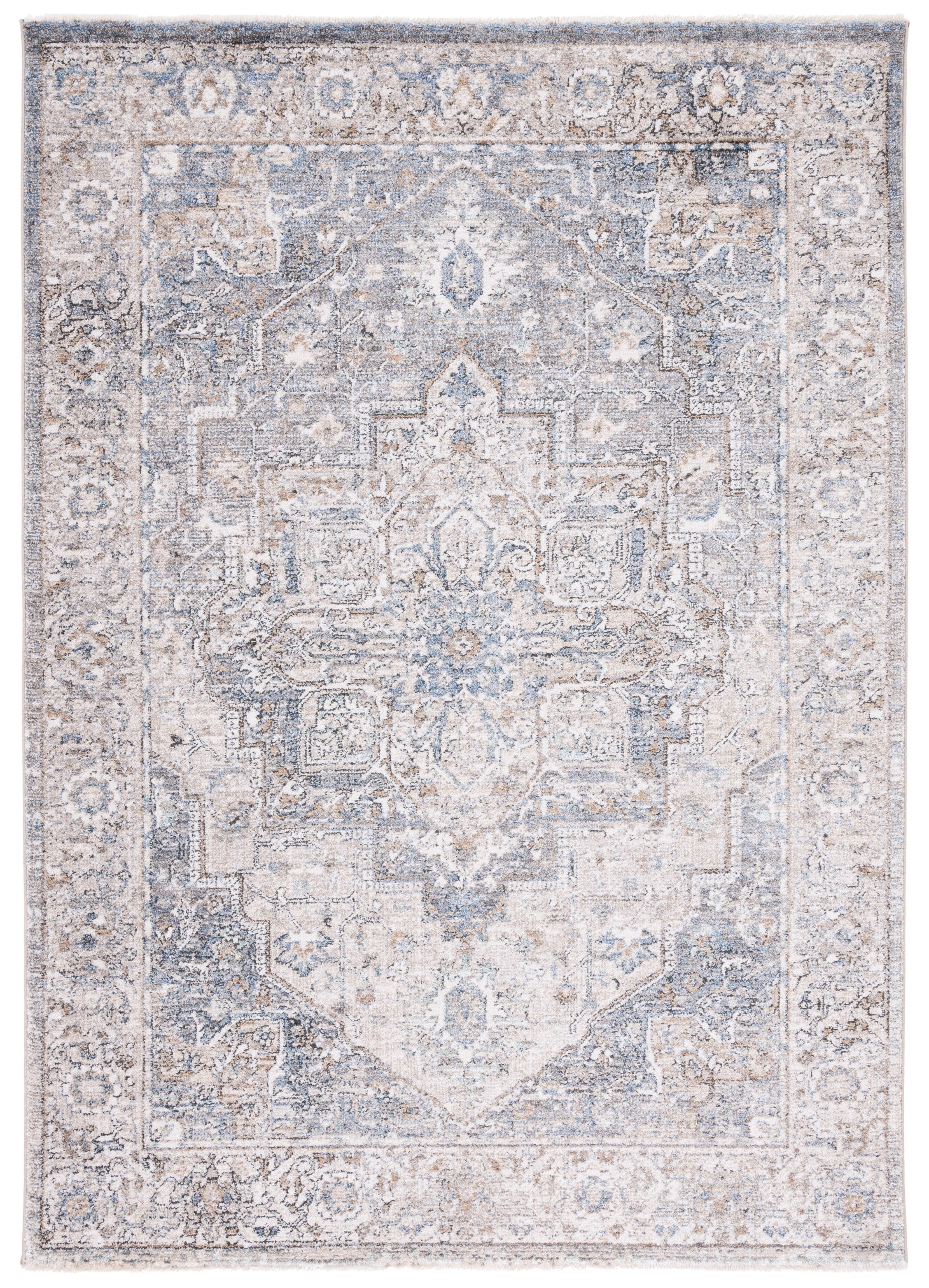 SAFAVIEH Jasmine Marilou Geometric Area Rug, Grey/Blue, 4'5" x 6'5"