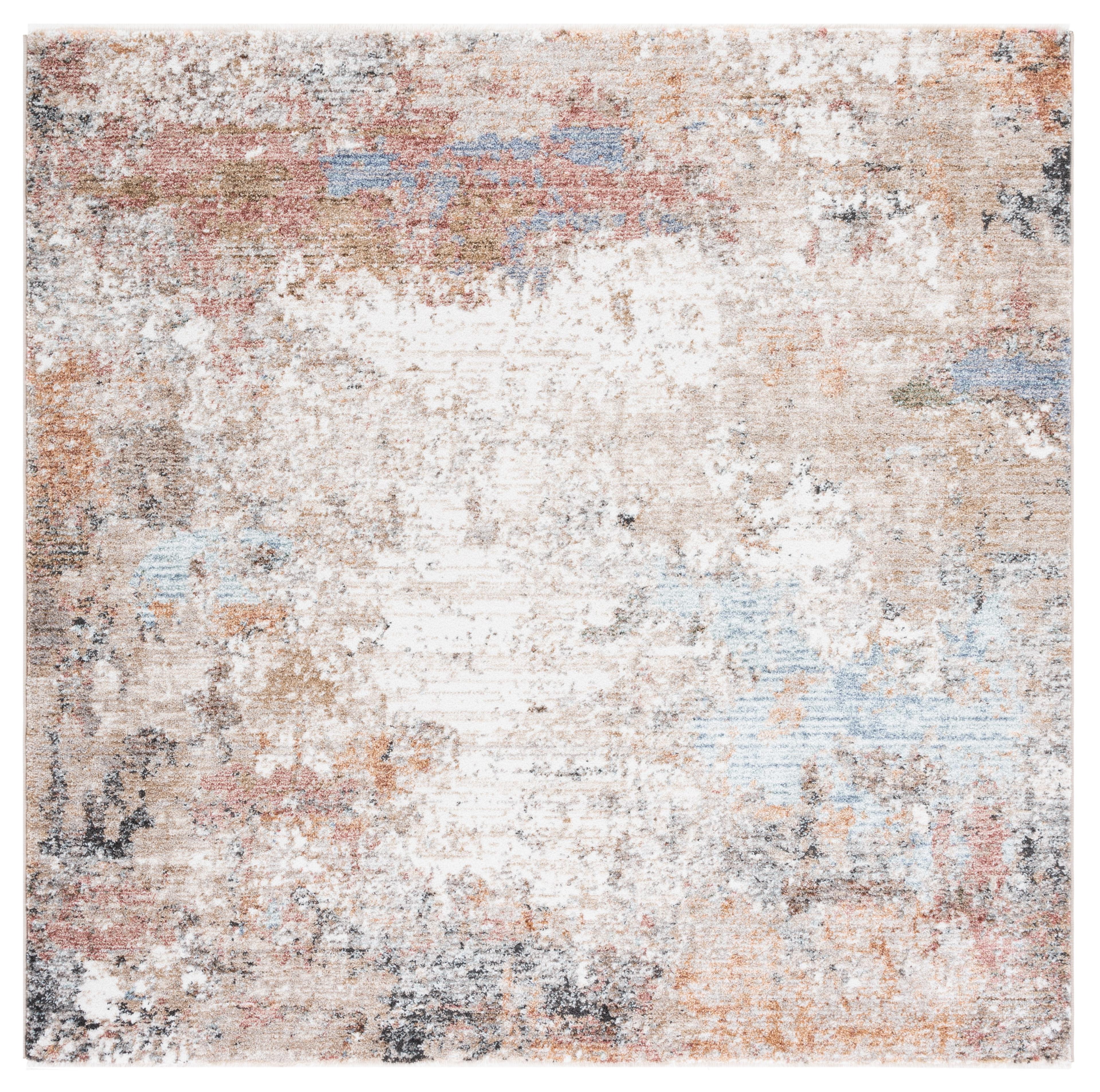 Jasmine JSM341 Power Loomed Area Rug - Beige/Light Blue - 5'3"x5'3" - Safavieh.
