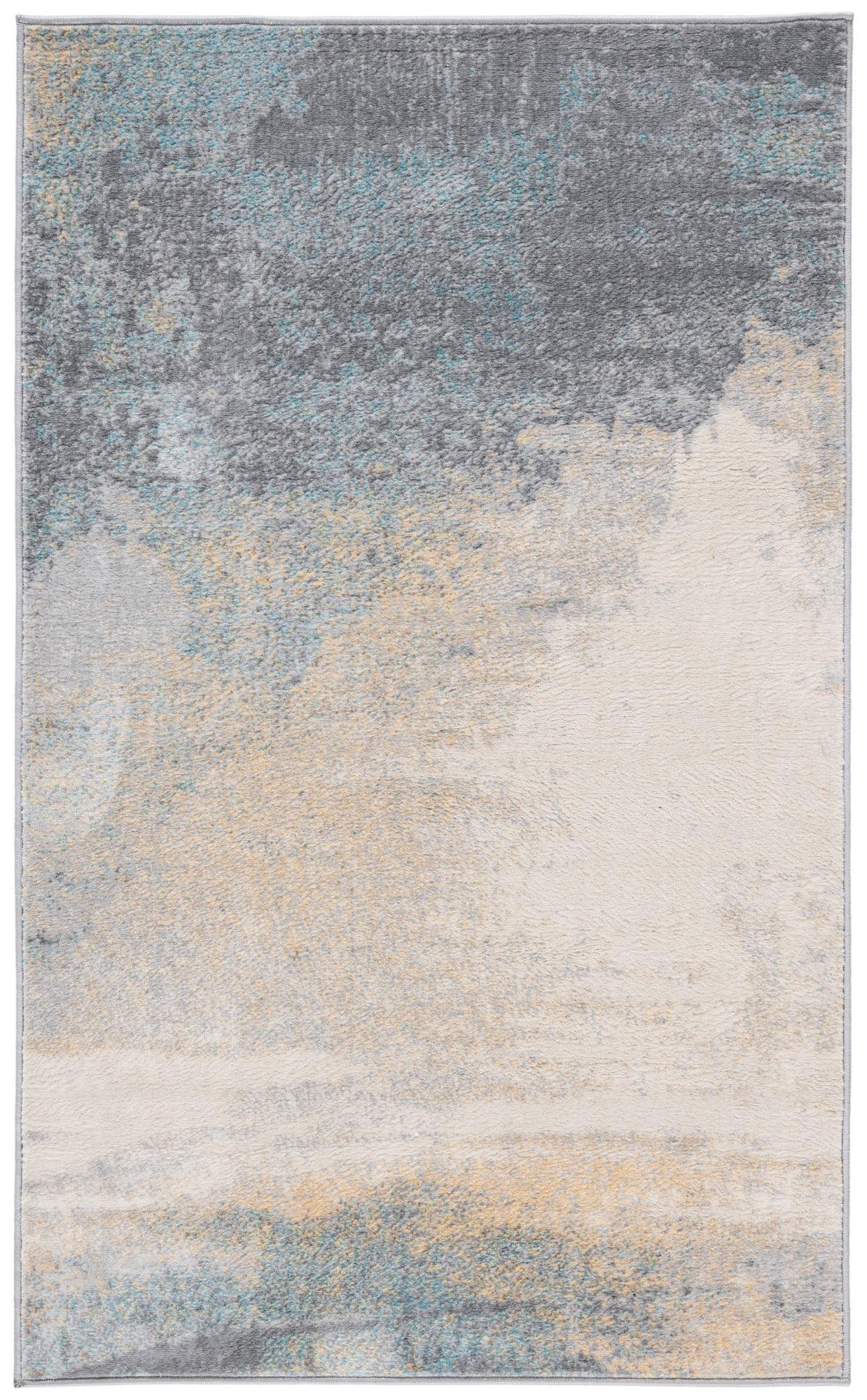 SAFAVIEH Jasper Tracery Abstract Overdyed Area Rug, Grey/Gold, 3' x 5'