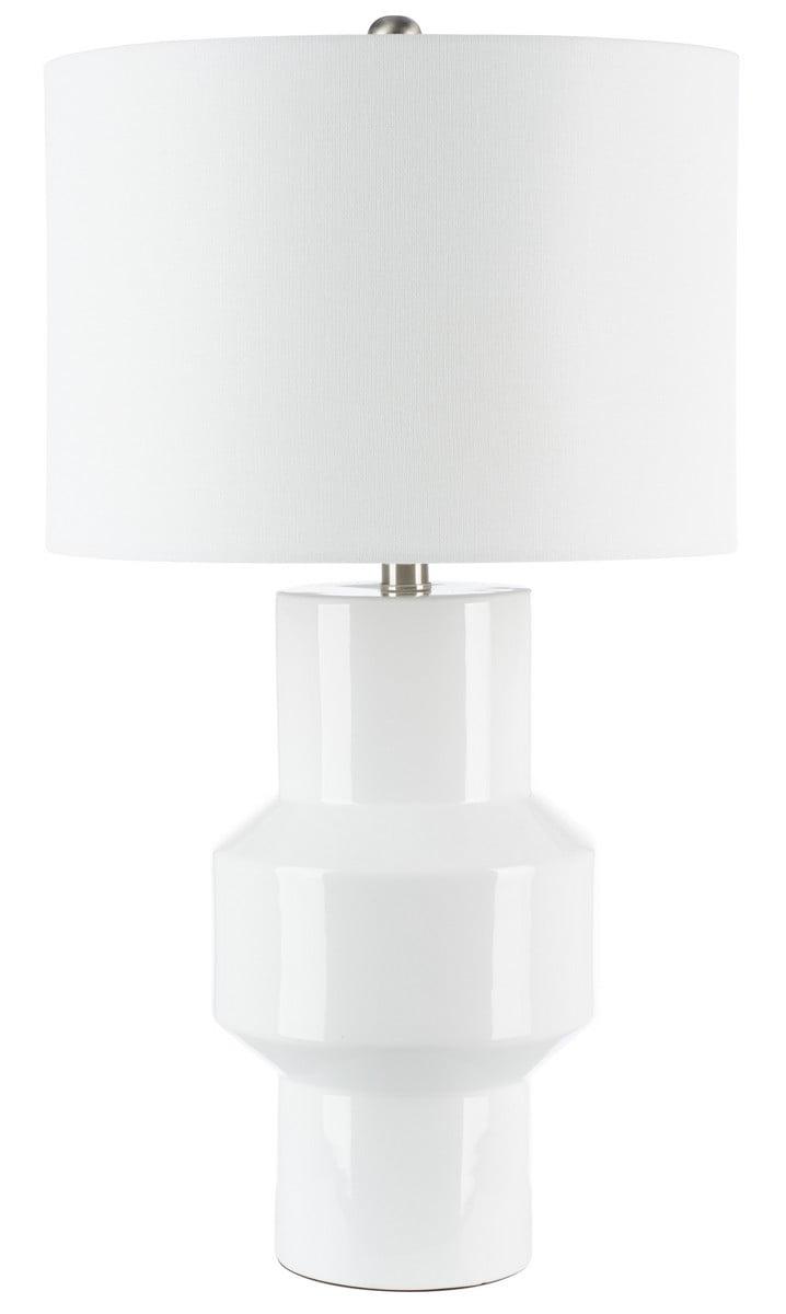 Javert 20.5" White Ceramic Geometric Table Lamp