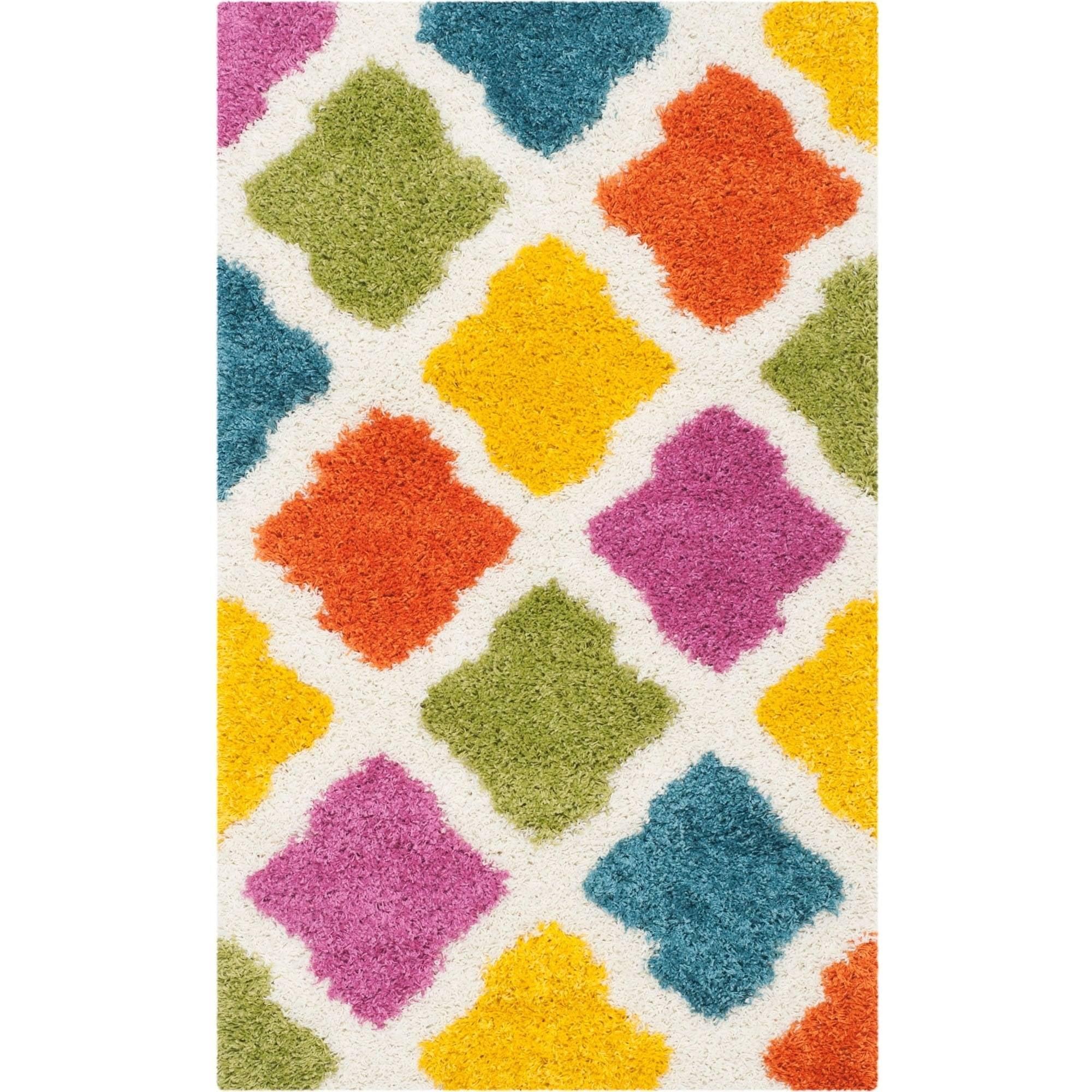 Shag Kids SGK562 Power Loomed Indoor Accent Rug - Ivory/Multi - 3'x5' - Safavieh.