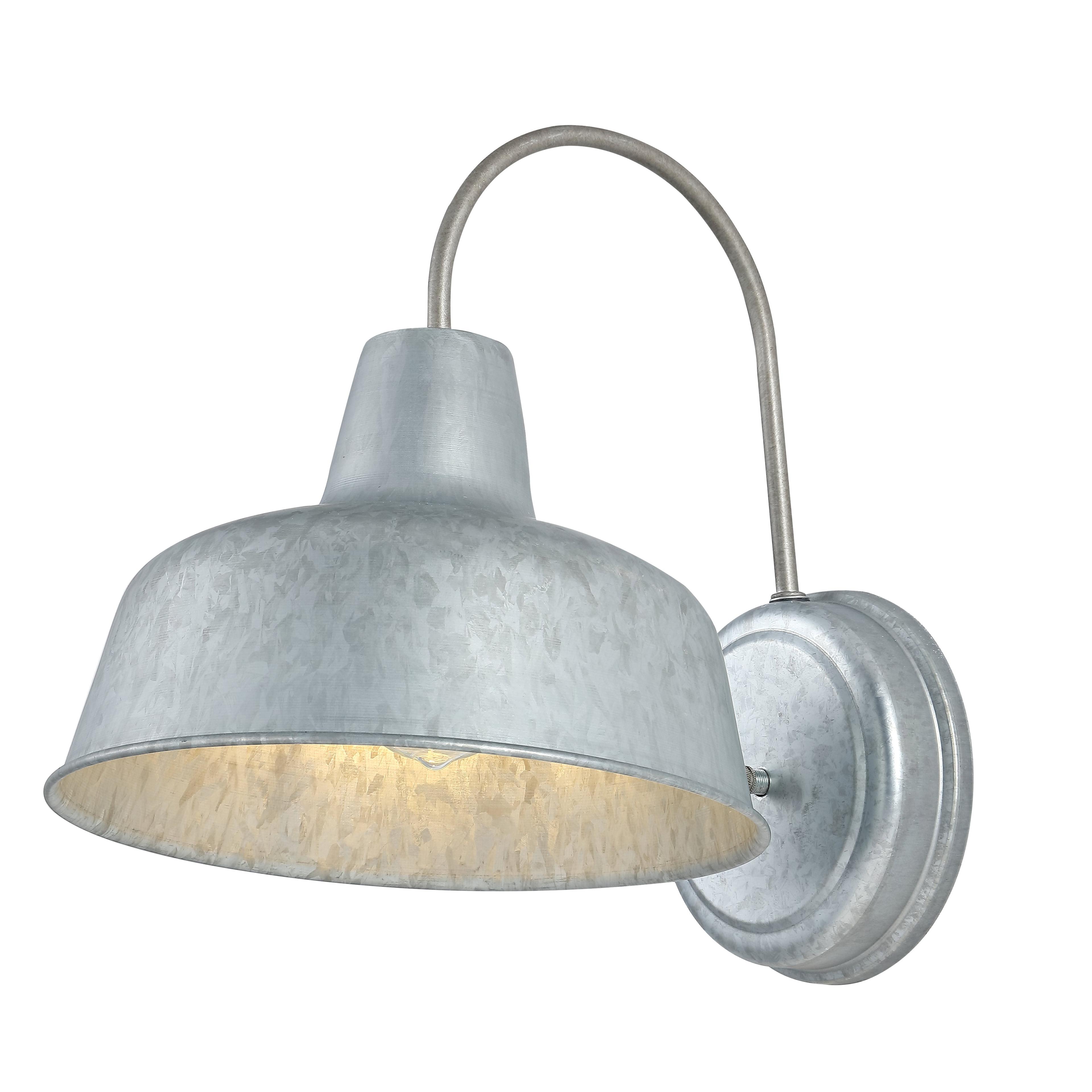 Jennine Silver Industrial LED Wall Sconce Set with Galvanized Shade