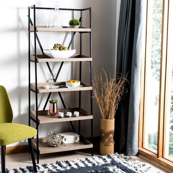 Joel Etagere - FOX4272 - Light Brown/Black - Safavieh Couture