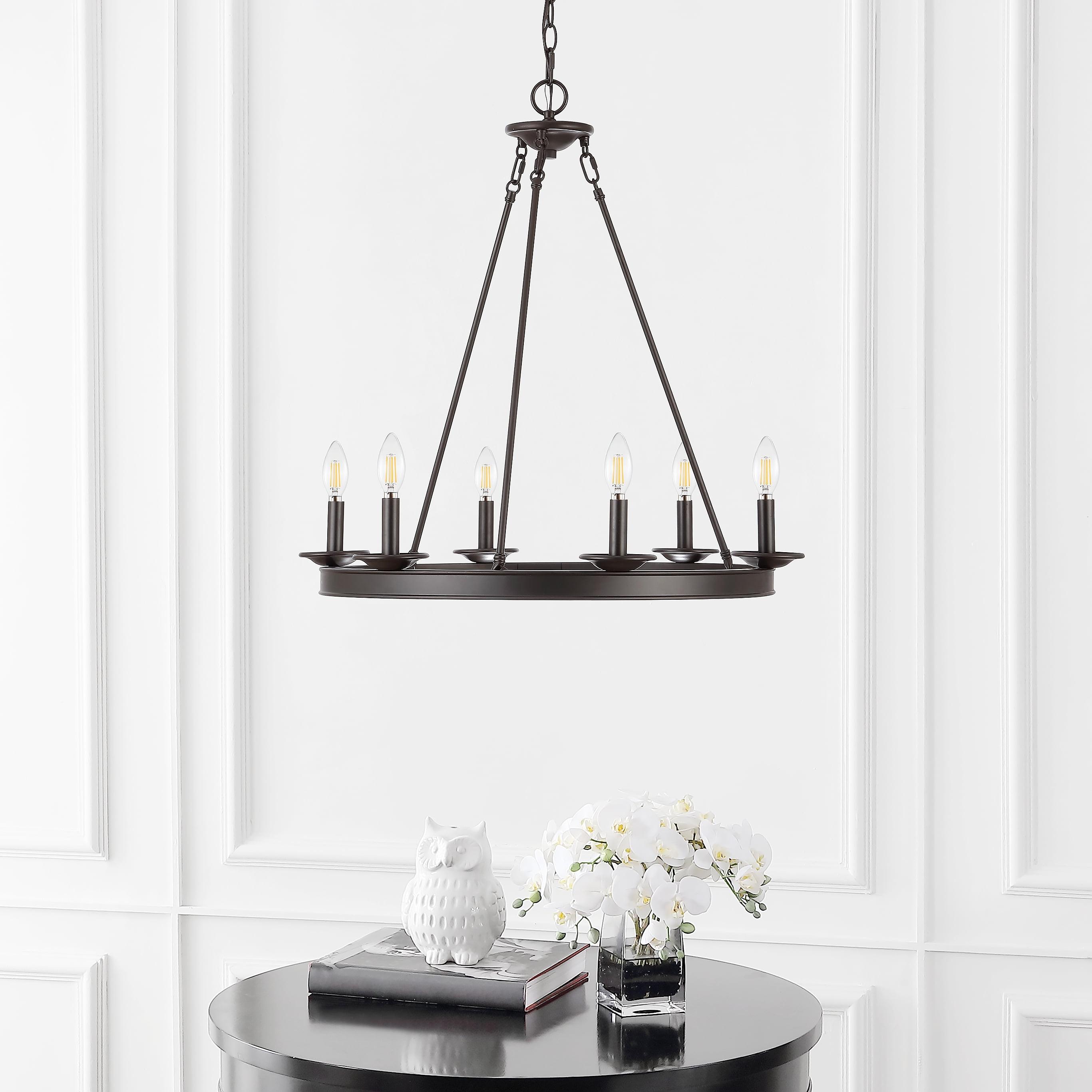 Joris 6-Light Bronze Black Metal Chandelier