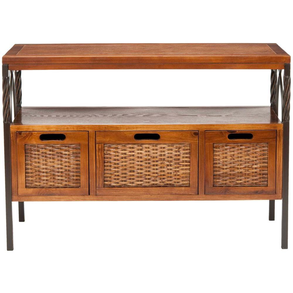 Joshua Media Console - AMH6532A - Brown - Safavieh Couture