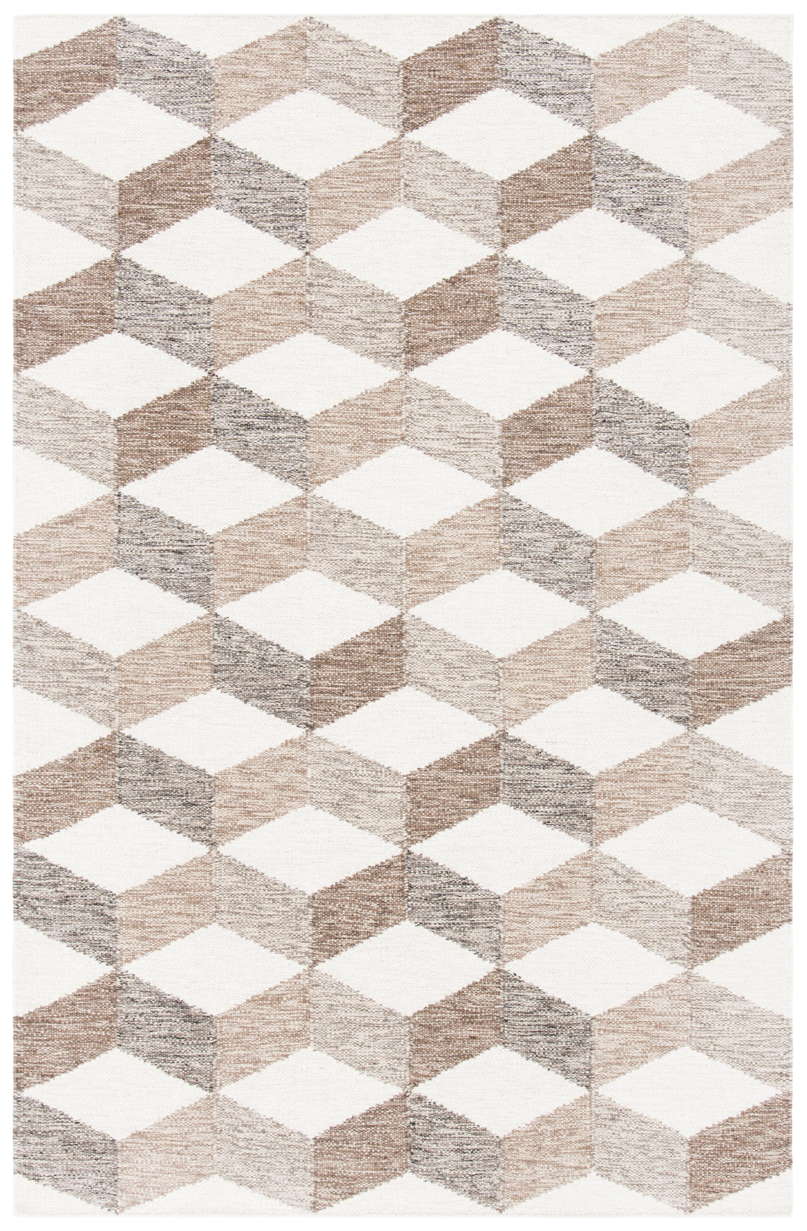 SAFAVIEH Kilim Brenton Geometric Area Rug, Ivory/Brown, 4' x 6'