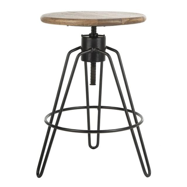 Kai Adjustable Swivel Counter Stool - BST3700 - Natural Honey/Black - Safavieh