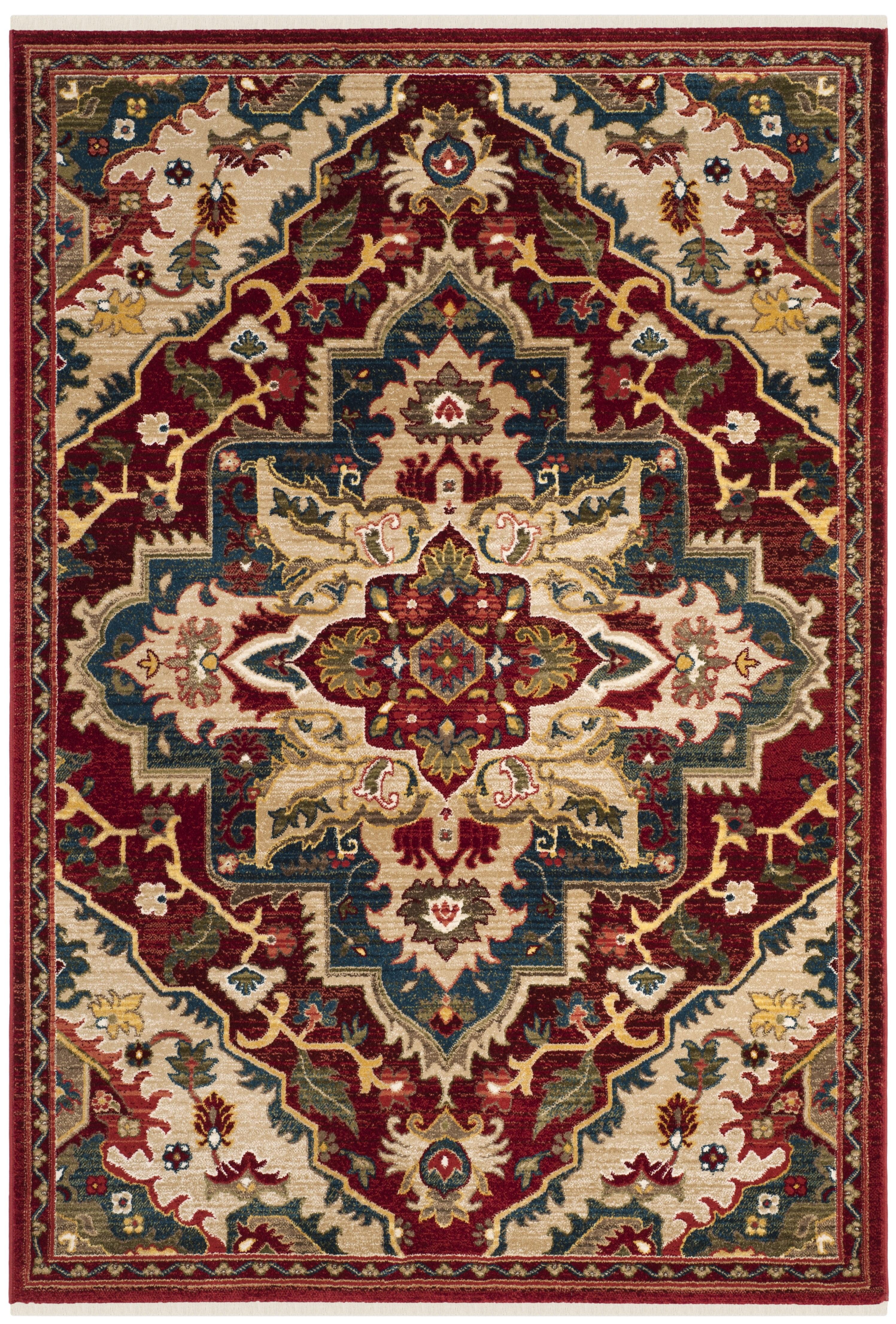 Kashan KSN304 Power Loomed Area Rug - Red/Beige - 6'7"x9' - Safavieh.