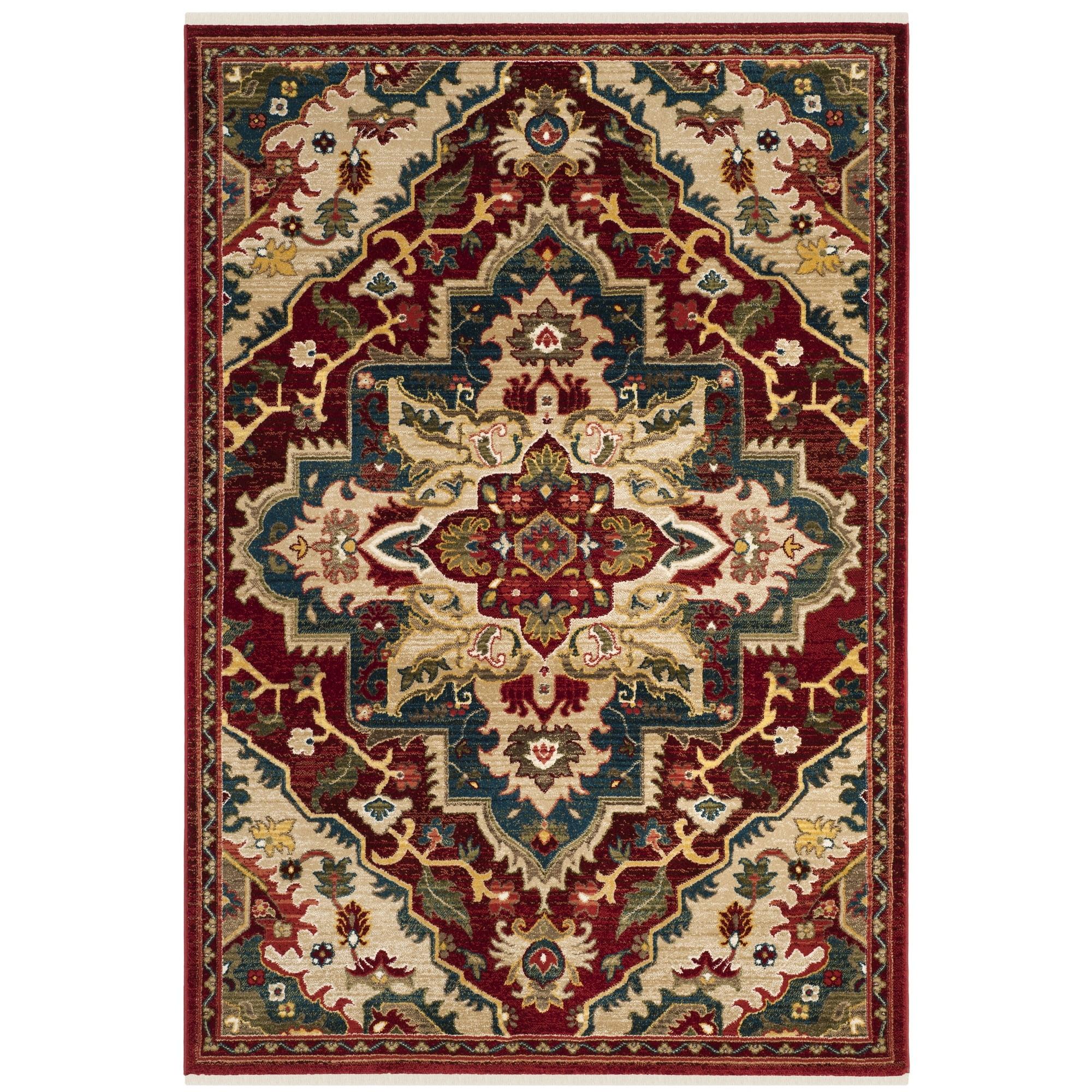 Kashan KSN304 Power Loomed Accent Rug - Red/Beige - 3'3"x4'10" - Safavieh.