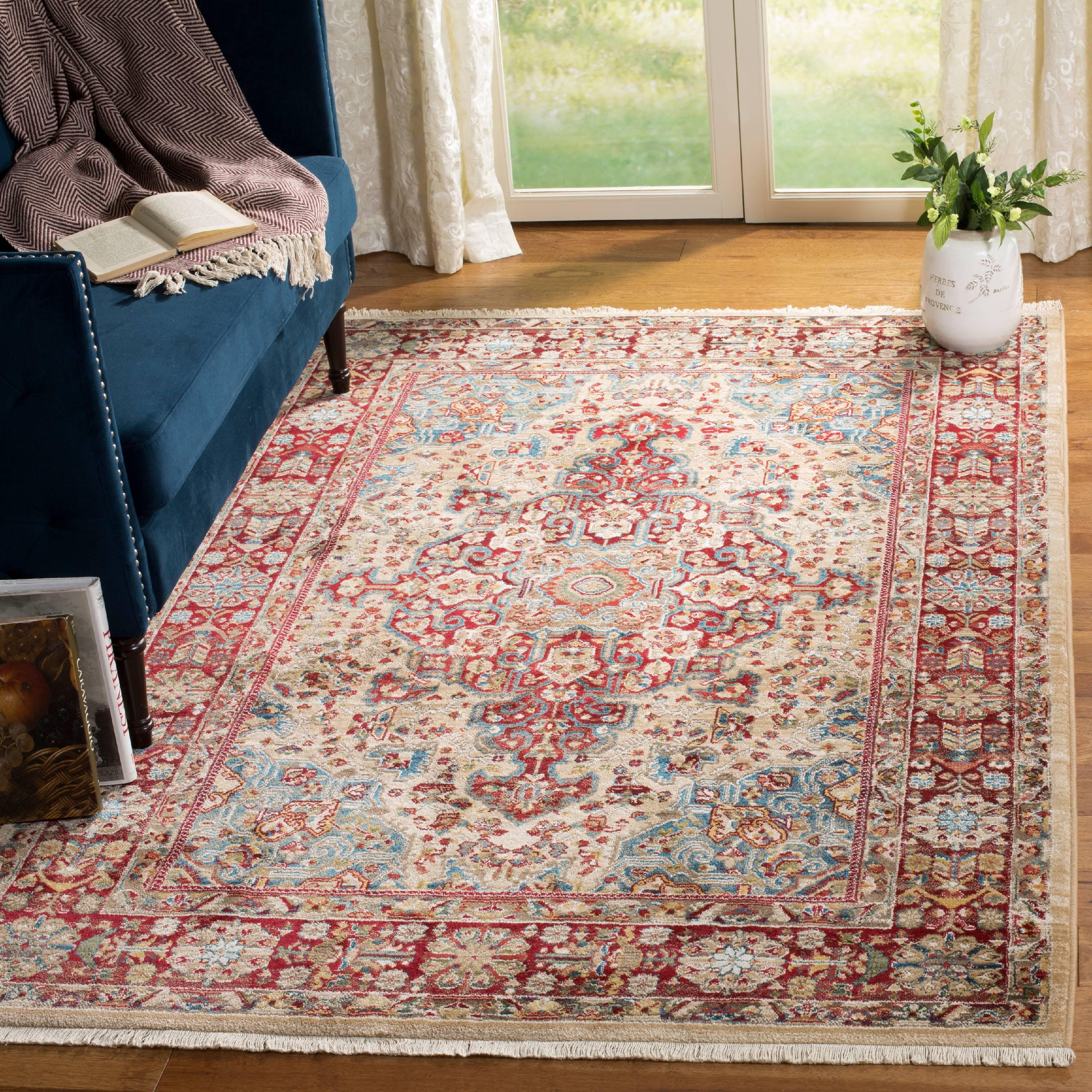 Kashan KSN305 Power Loomed Area Rug - Ivory/Red - 9'x12'6" - Safavieh
