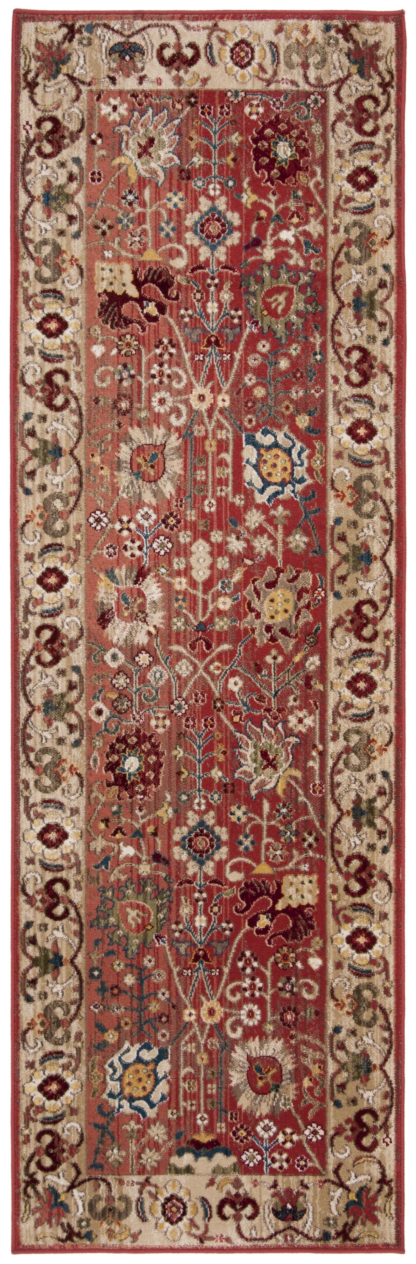 Kashan KSN303 Power Loomed Runner Rug - Red/Beige - 2'6"x10' - Safavieh