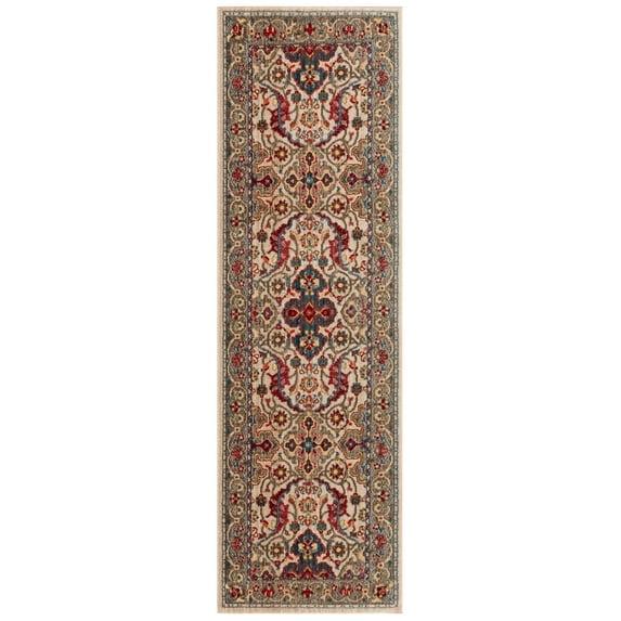 SAFAVIEH Kashan Vincent Oriental Runner Rug, Ivory/Taupe, 2'6" x 10'