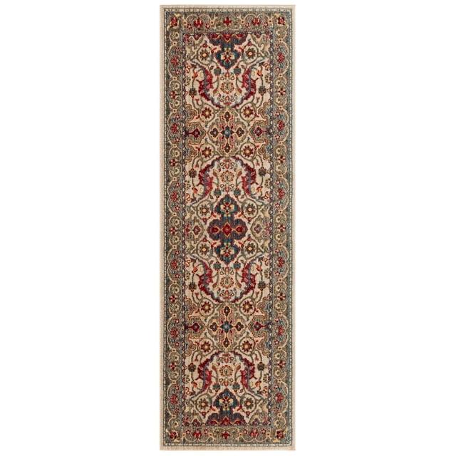 SAFAVIEH Kashan Vincent Oriental Runner Rug, Ivory/Taupe, 2'6" x 10'
