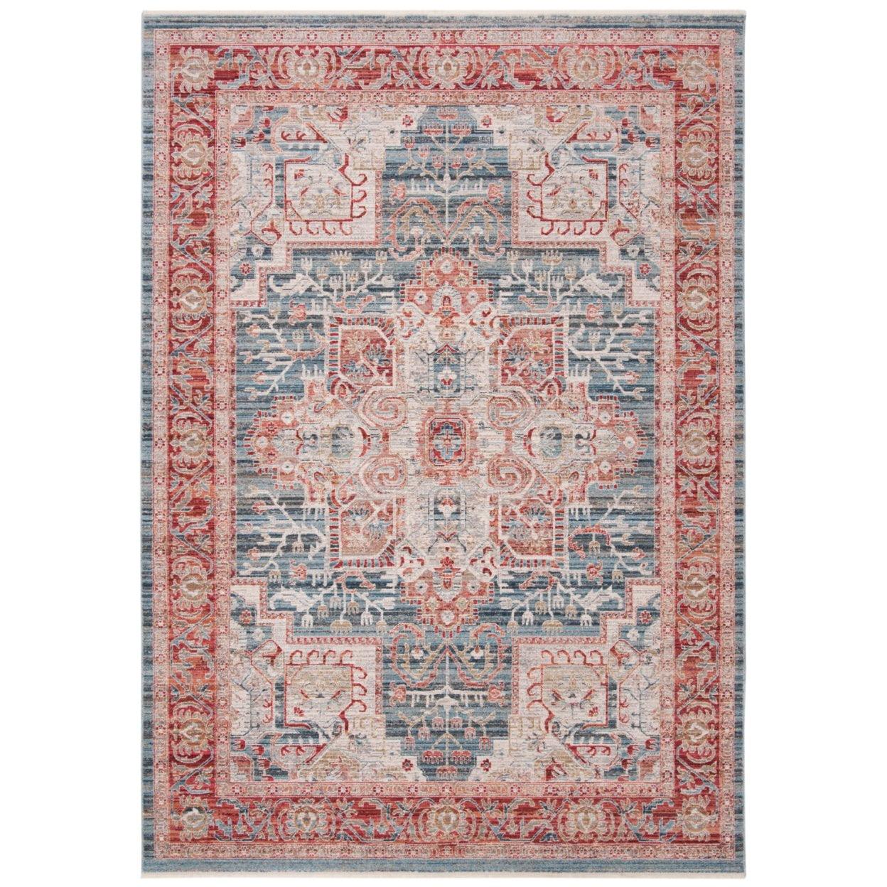 9' x 12' Blue Medallion Synthetic Easy Care Rug