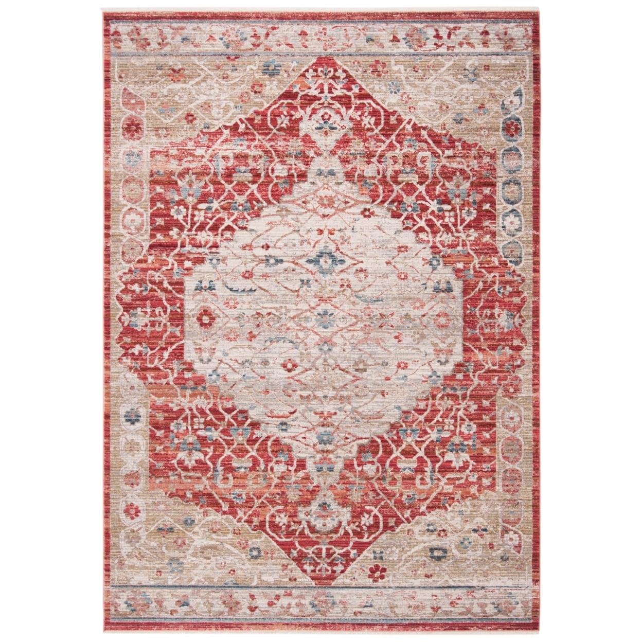 SAFAVIEH Kenitra Collection KRA661R Red / Beige Rug