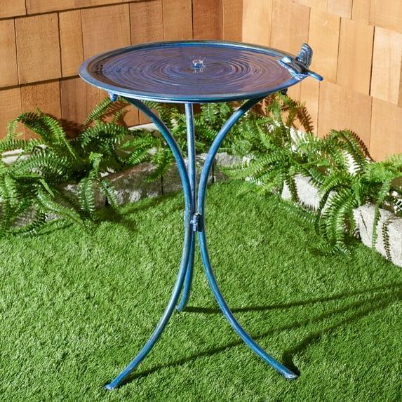 Kensi Outdoor Bird Bath - Antique Blue - Safavieh
