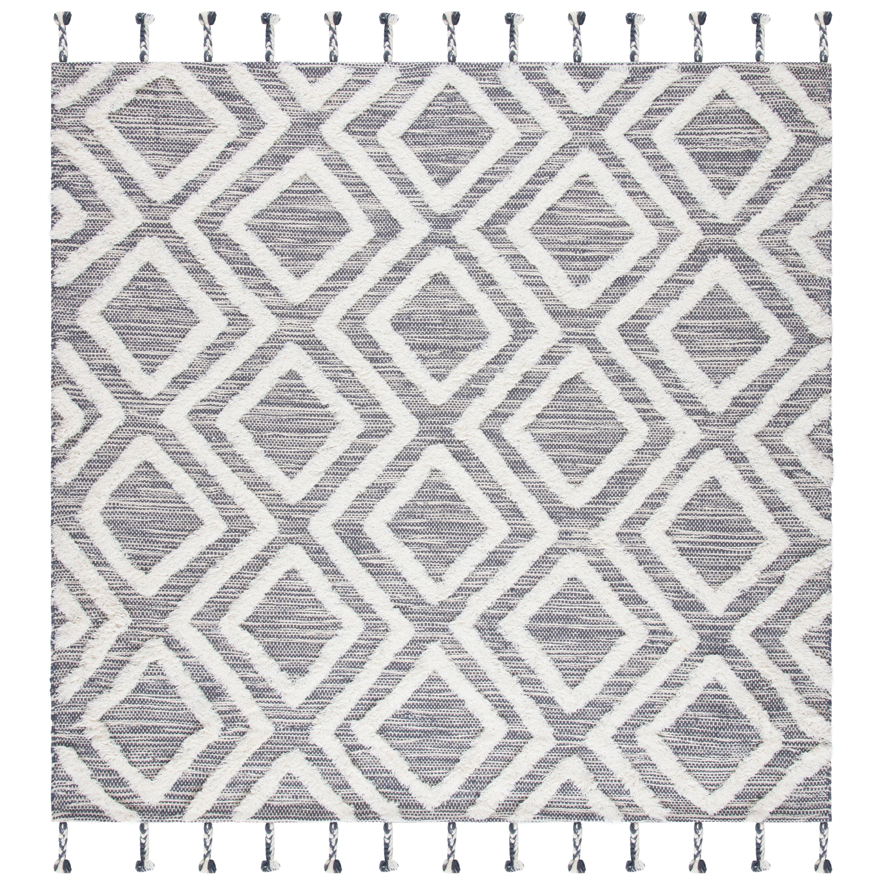 Kenya KNY331 Hand Tufted Area Rug - Grey/Ivory - 7'x7' - Safavieh.