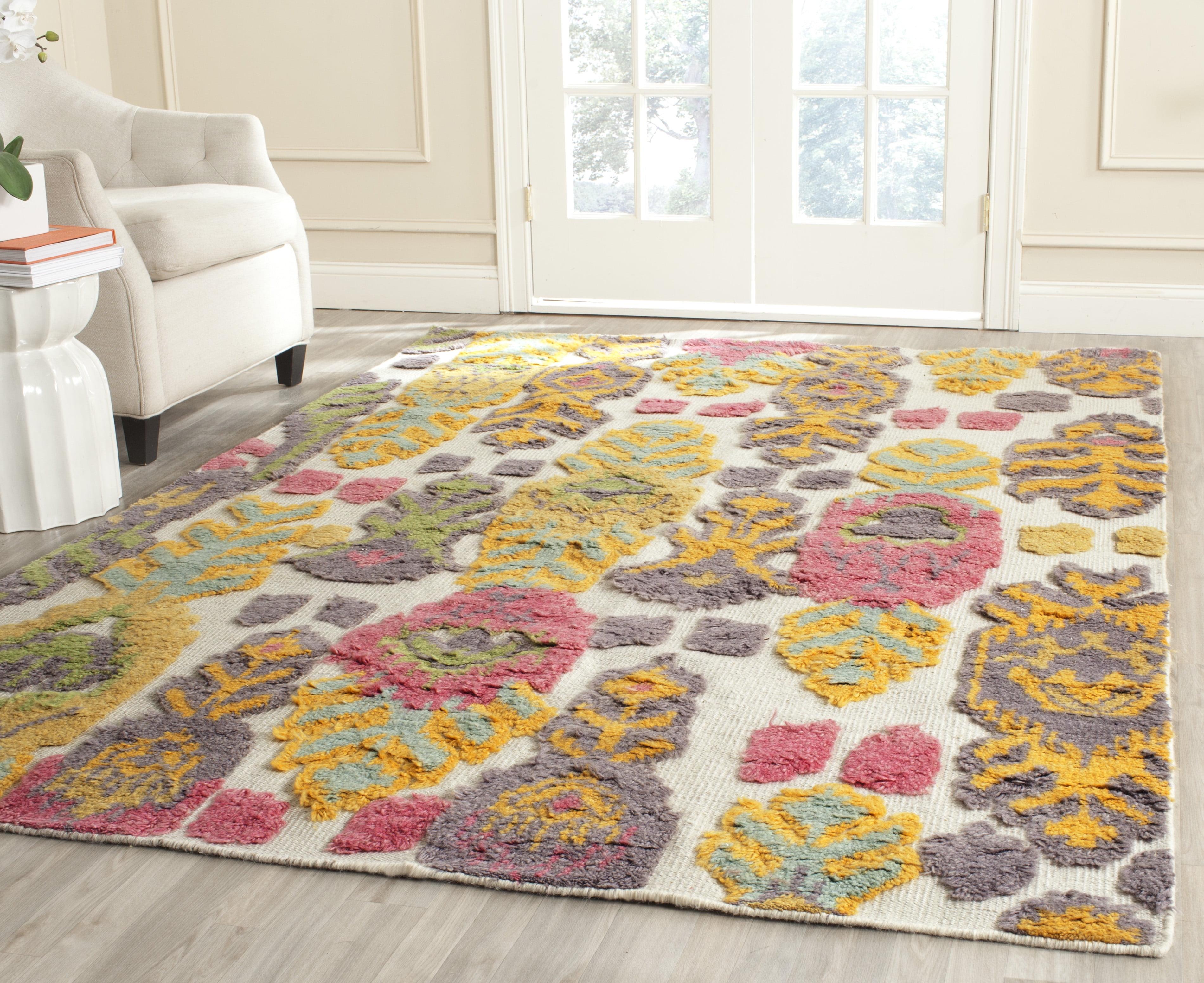 Handmade Multicolor Wool Tufted Rectangular 9' x 12' Rug