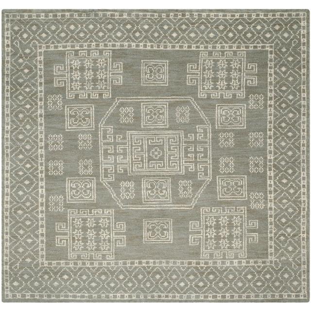 Kenya KNY635 Hand Knotted Area Rug - Grey - 7'x7' - Safavieh.