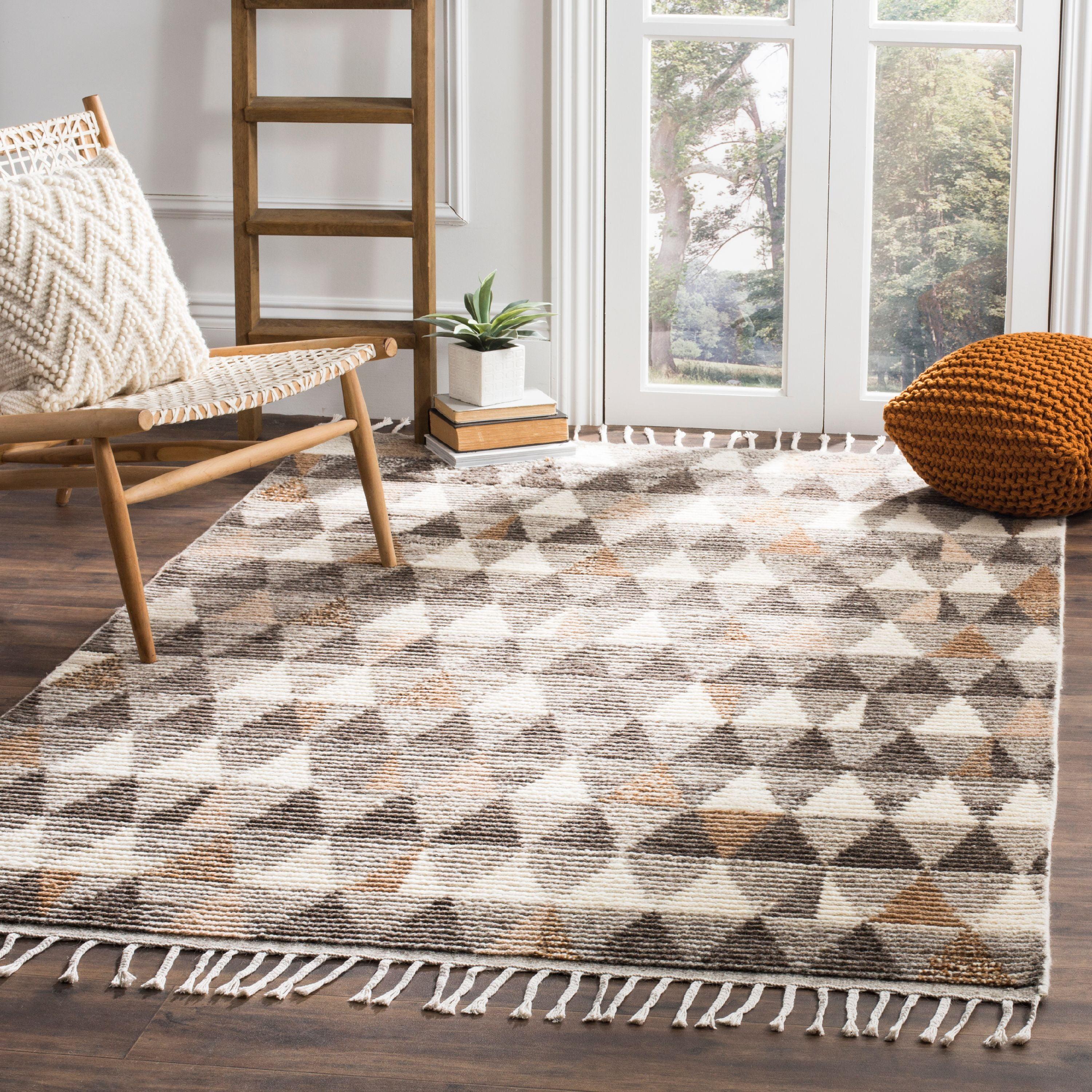 Kenya KNY120 Hand Knotted Area Rug - Ivory/Multi - 9'x12' - Safavieh
