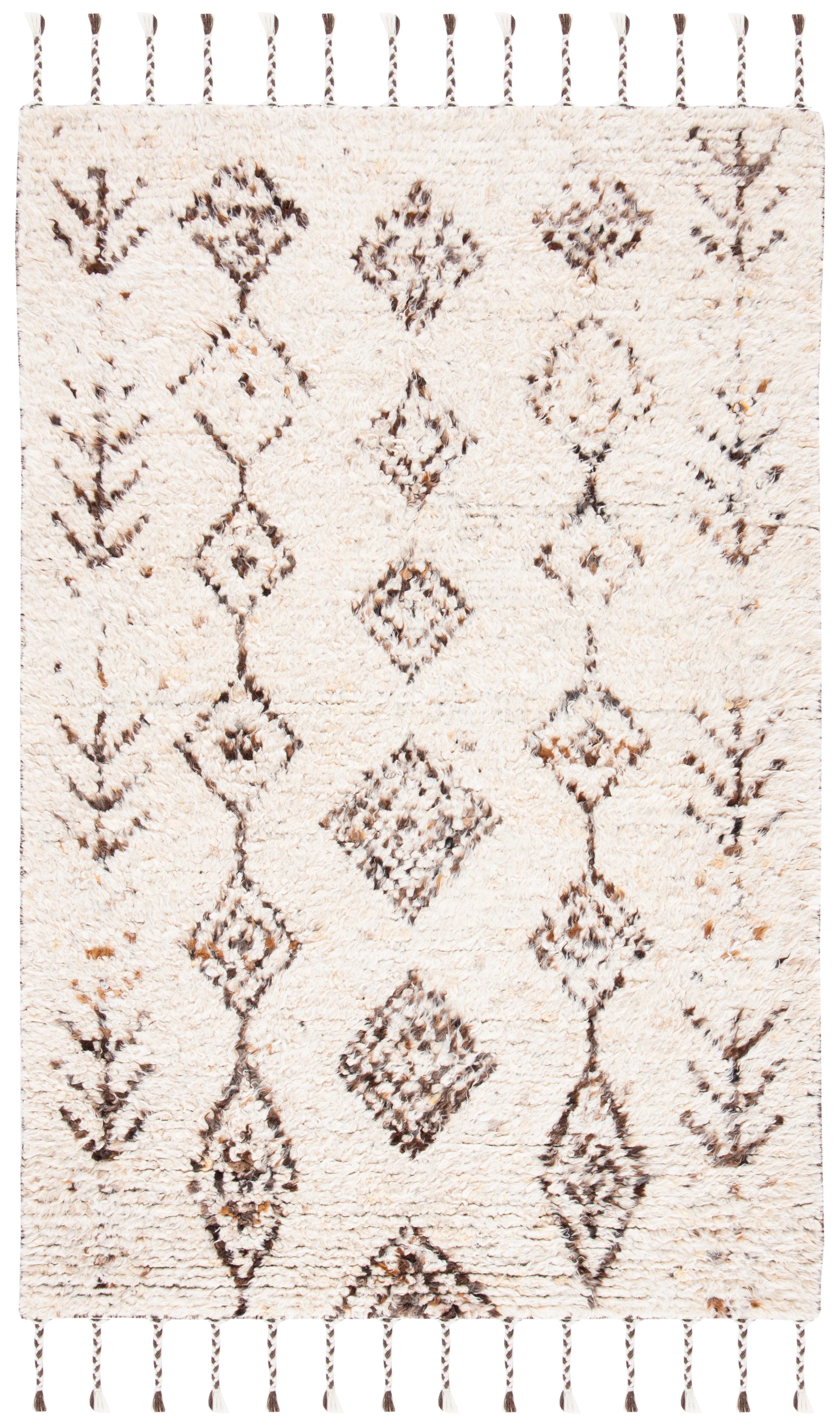 Kenya KNY115 Handmade Indoor Area Rug - Ivory/Brown - 6'x9' - Safavieh