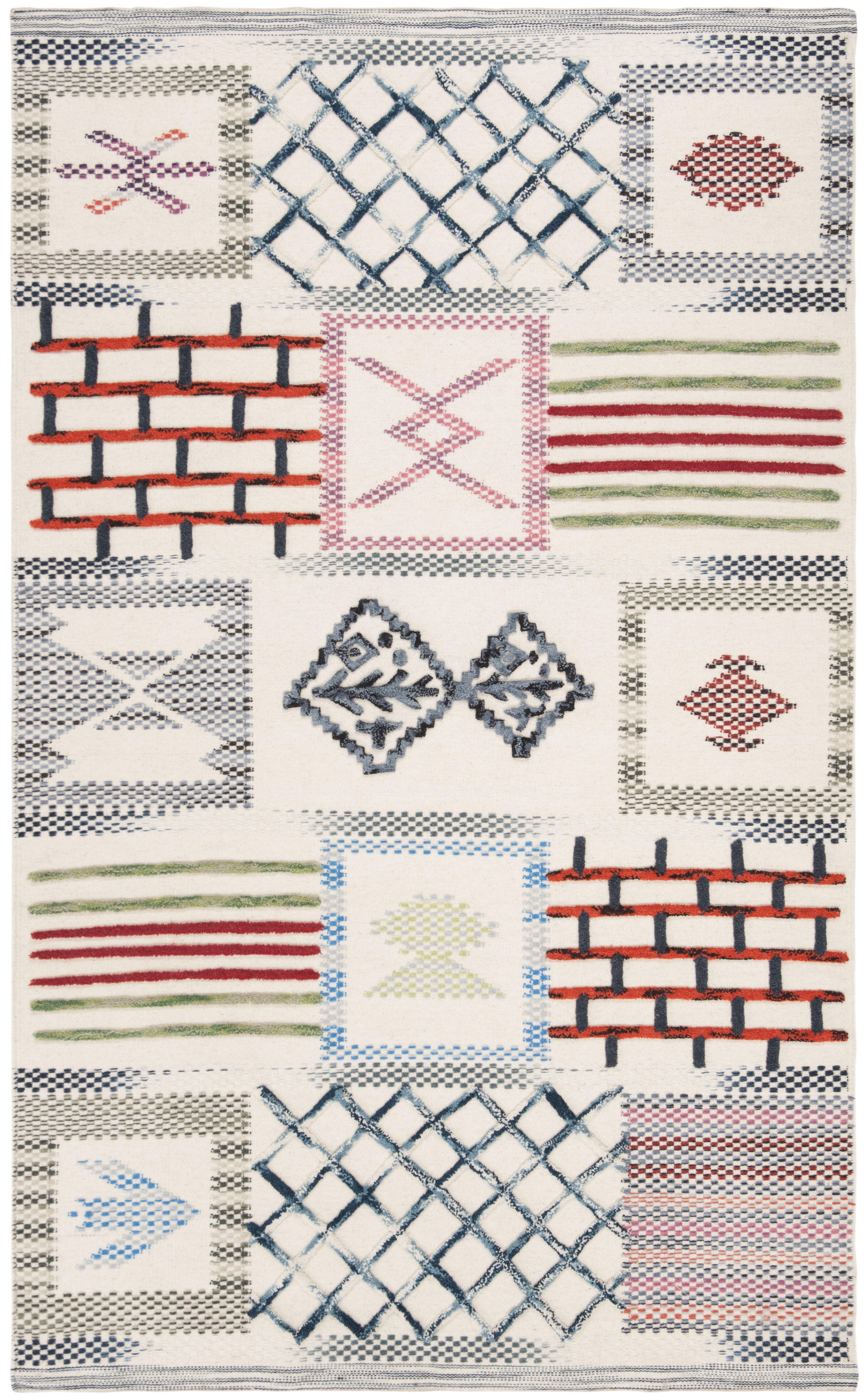 Kenya KNY913 Hand Knotted Rectangle Global Area Rug - Ivory - 6' X 9' - Safavieh.