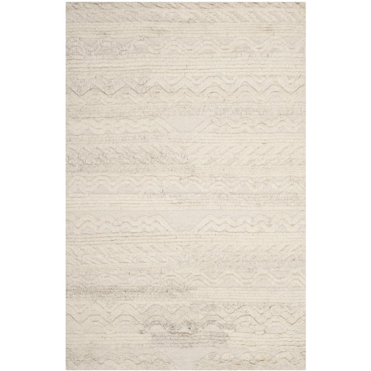 Ivory Hand-knotted Wool Rectangular 9' x 12' Rug