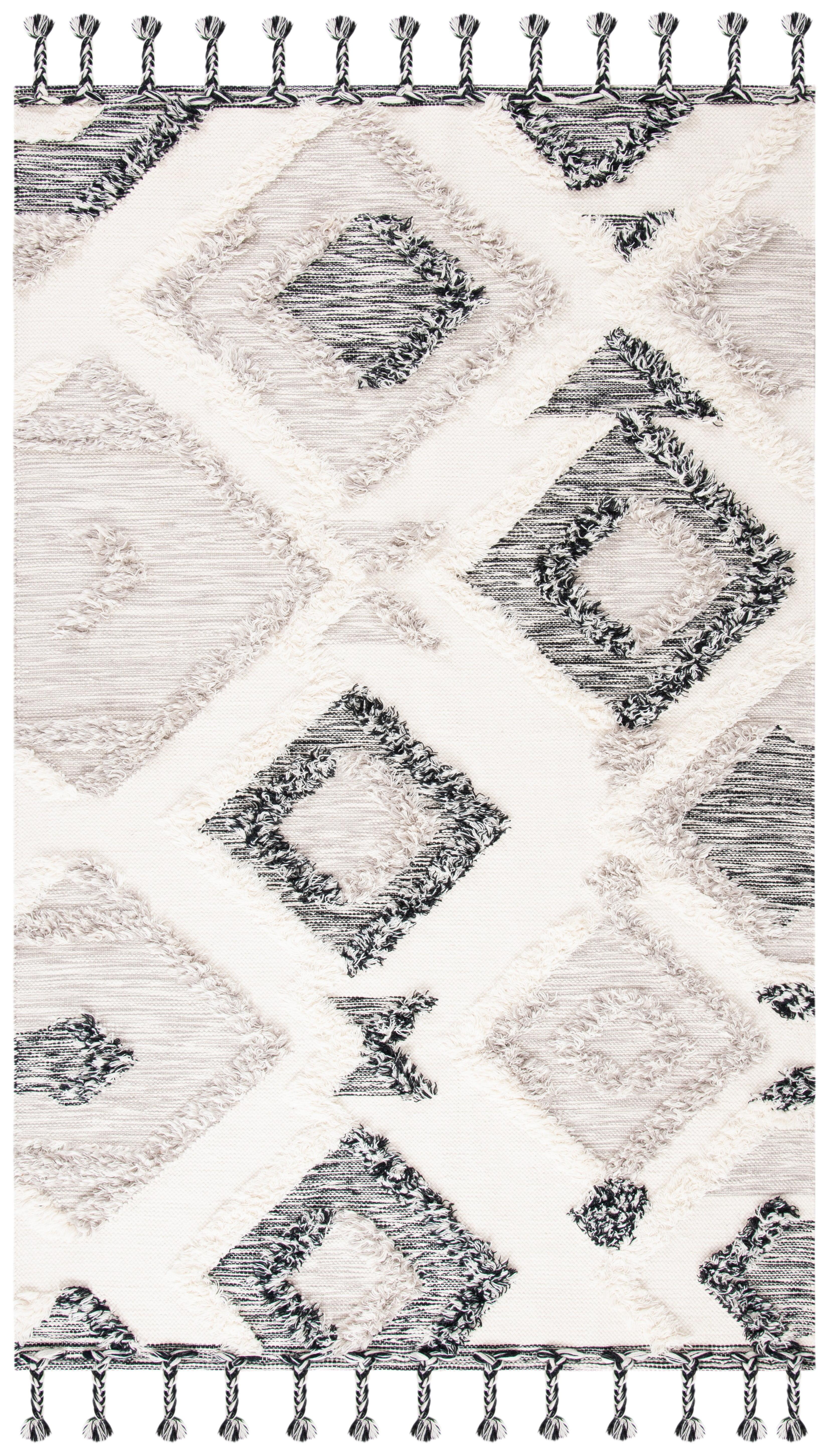Kenya KNY960 Hand Woven Area Rug - Gray/Black - 3'x5' - Safavieh.