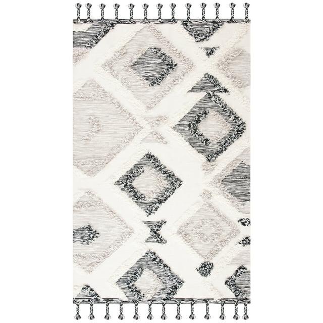 Kenya KNY960 Hand Woven Area Rug - Gray/Black - 3'x5' - Safavieh.