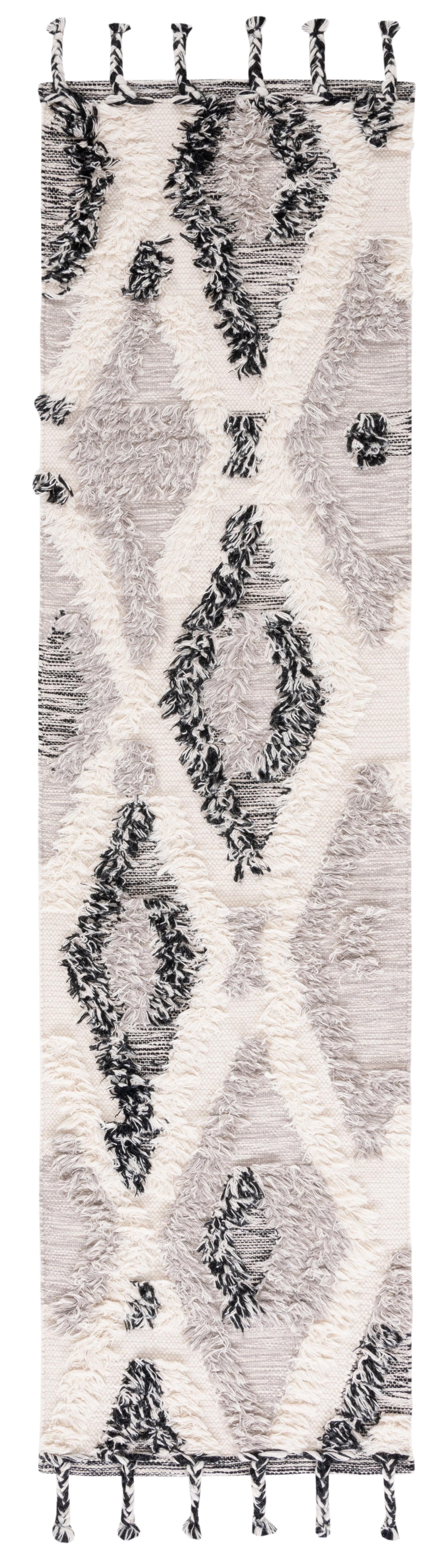 Kenya KNY960 Hand Woven Runner Rug - Gray/Black - 2'3"x8' - Safavieh.