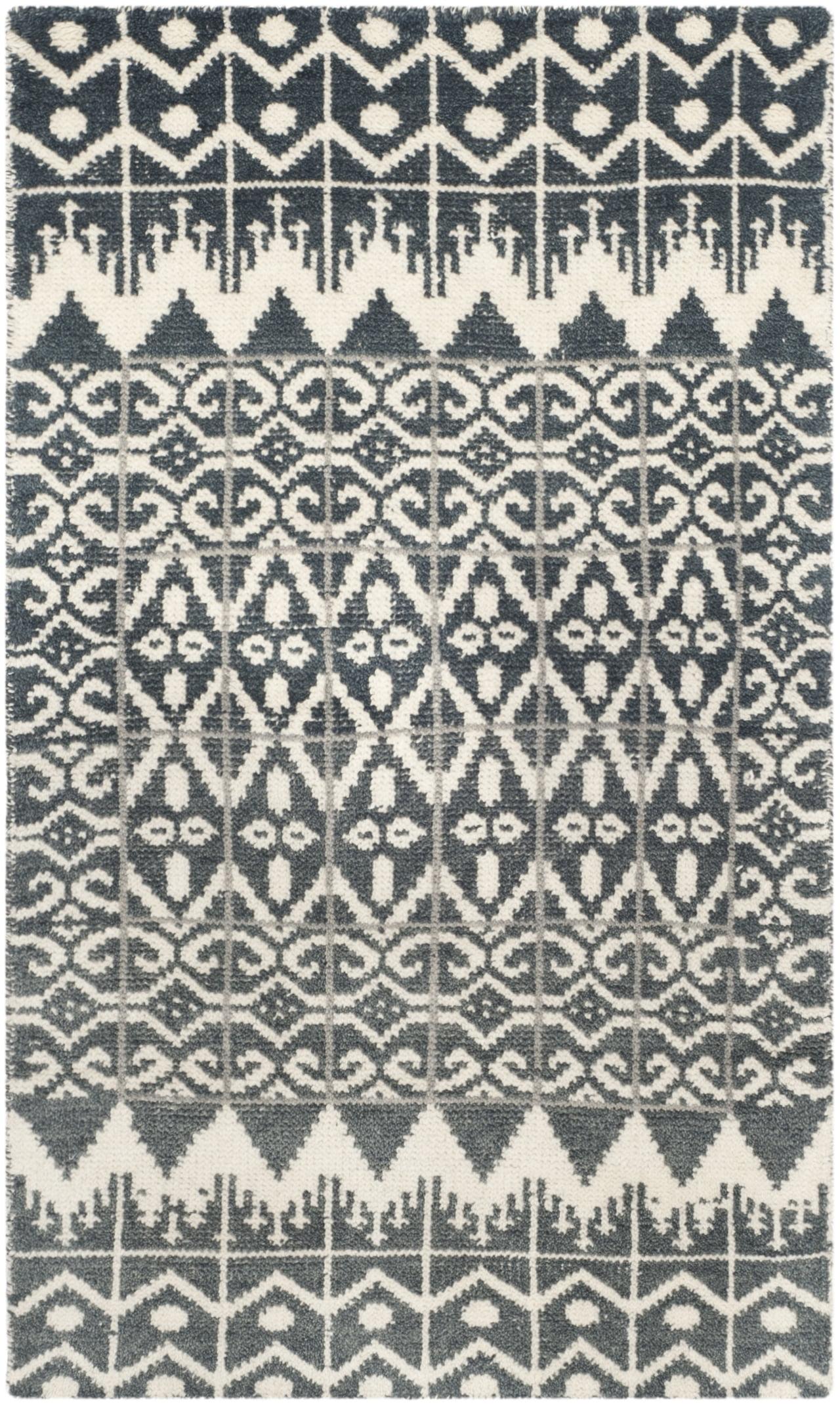 Kenya KNY606 Hand Knotted Area Rug - Charcoal - 4'x6' - Safavieh