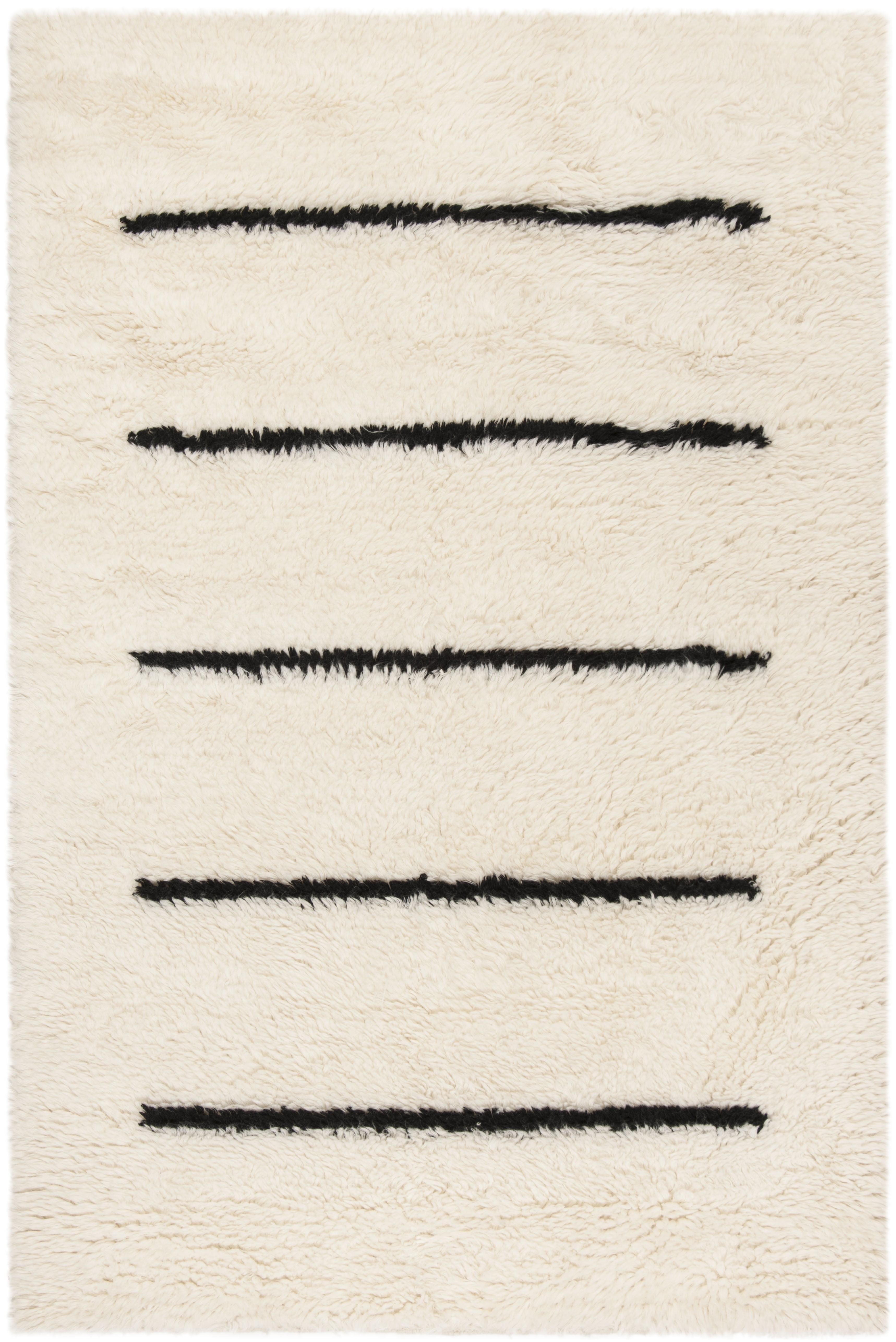 SAFAVIEH Kenya Siomha Striped Area Rug, Ivory/Black, 3' x 5'