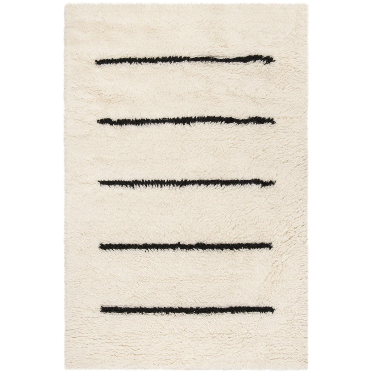 Elevated Tribal Essence Black Wool 3' x 5' Hand-Knotted Rug