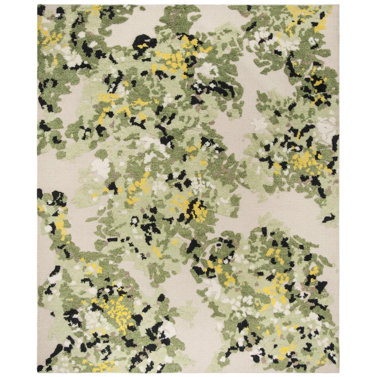 SAFAVIEH Kenya Lorraine Abstract Area Rug, Green/Beige, 9' x 12'