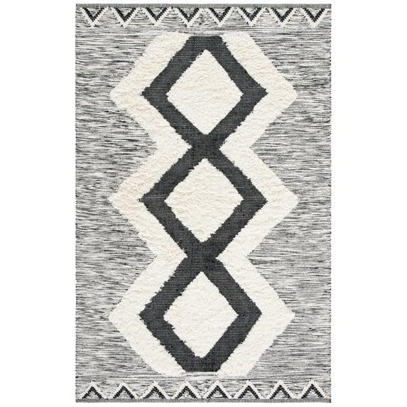 Foundry Select Kenya Hand Loomed Wool/Cotton Southwestern Rug in Black/Ivory
