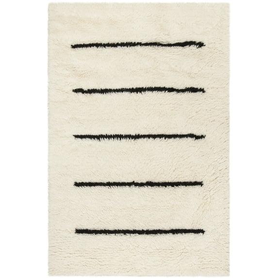 SAFAVIEH Kenya Siomha Striped Area Rug, Ivory/Black, 3' x 5'