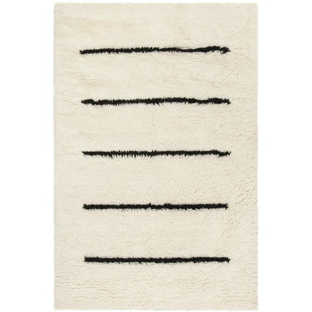 SAFAVIEH Kenya Siomha Striped Area Rug, Ivory/Black, 3' x 5'