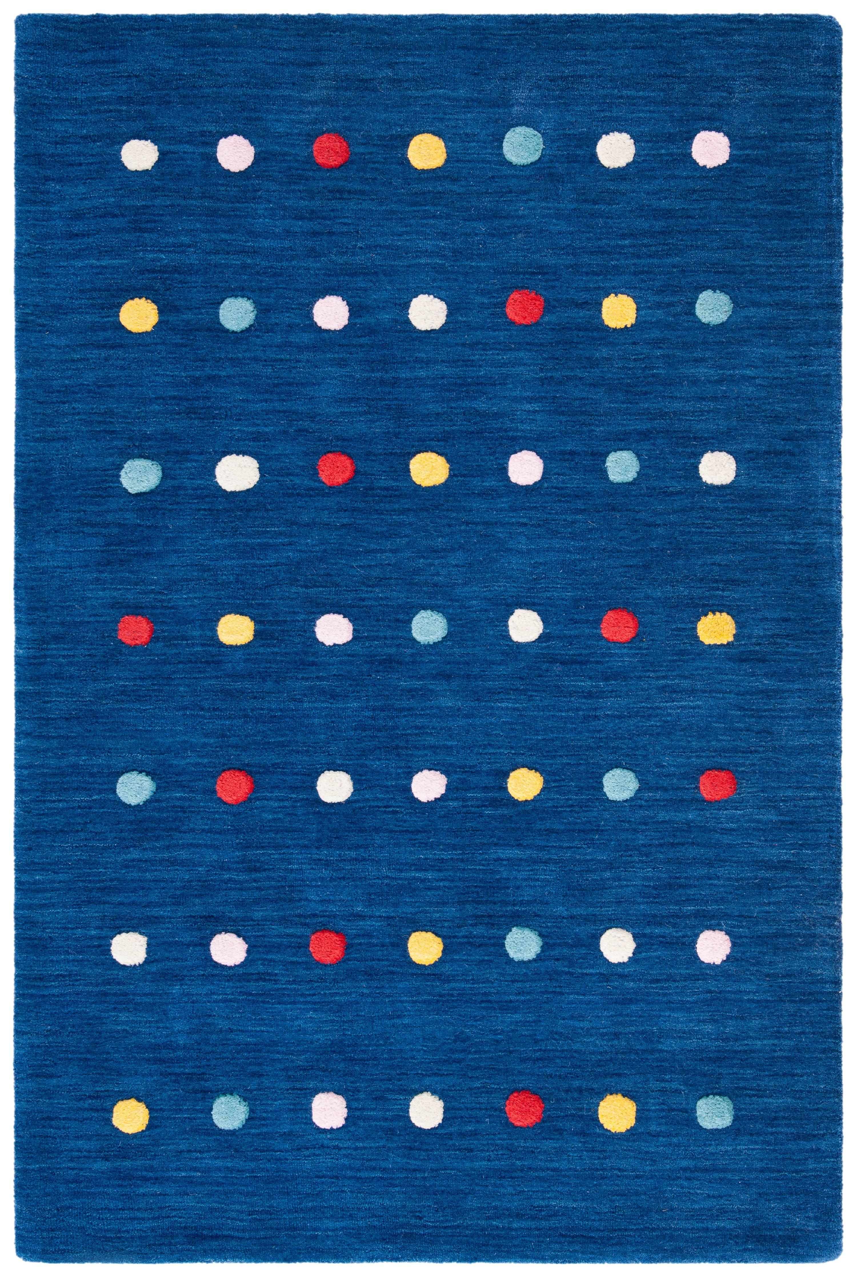 Safavieh Kids SFK804 Hand Loomed Area Rug - Navy - 3'x5' - Safavieh.