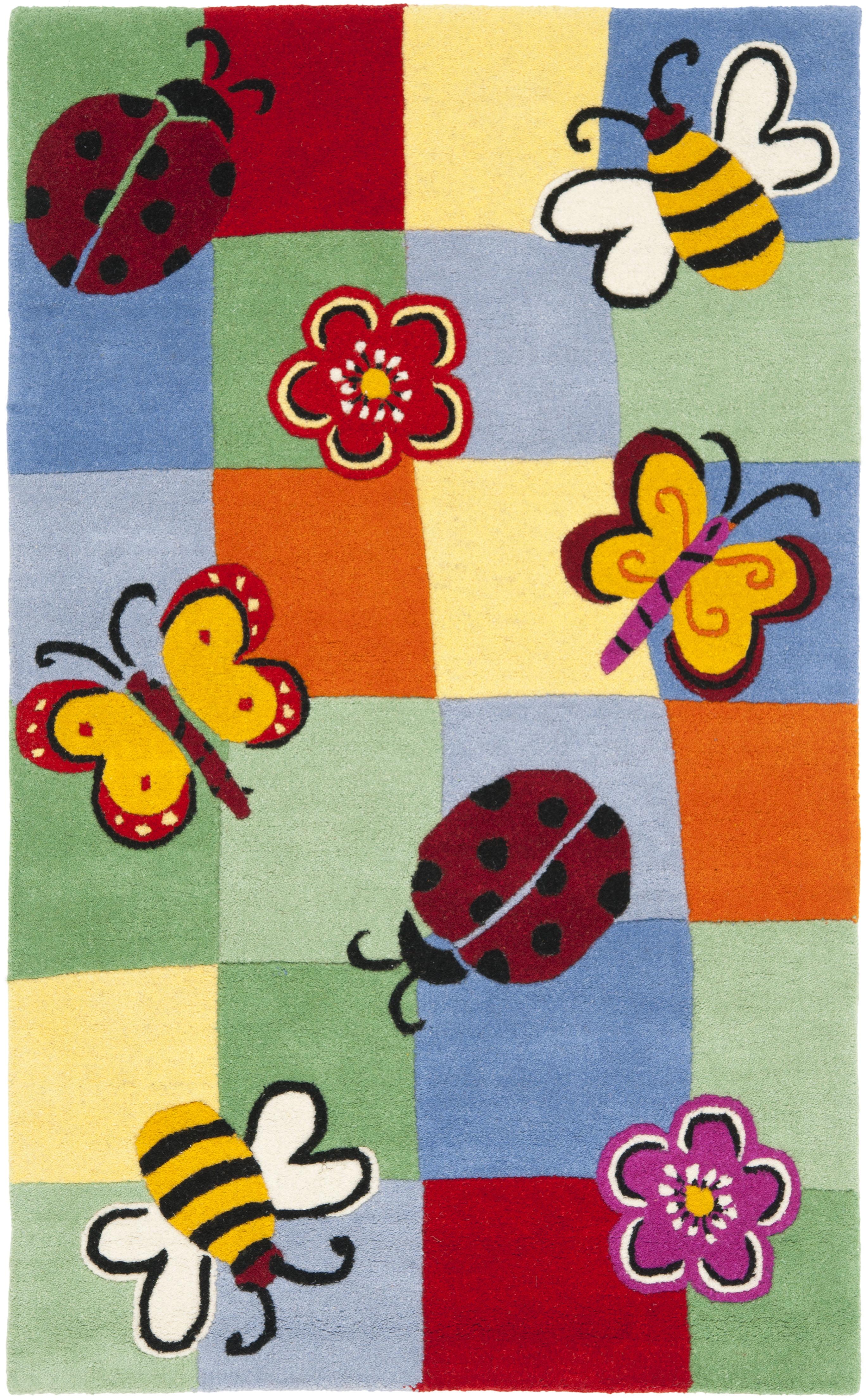 SAFAVIEH Kids Dorris Butterflies and Flowers Area Rug, Multi, 2' x 3'