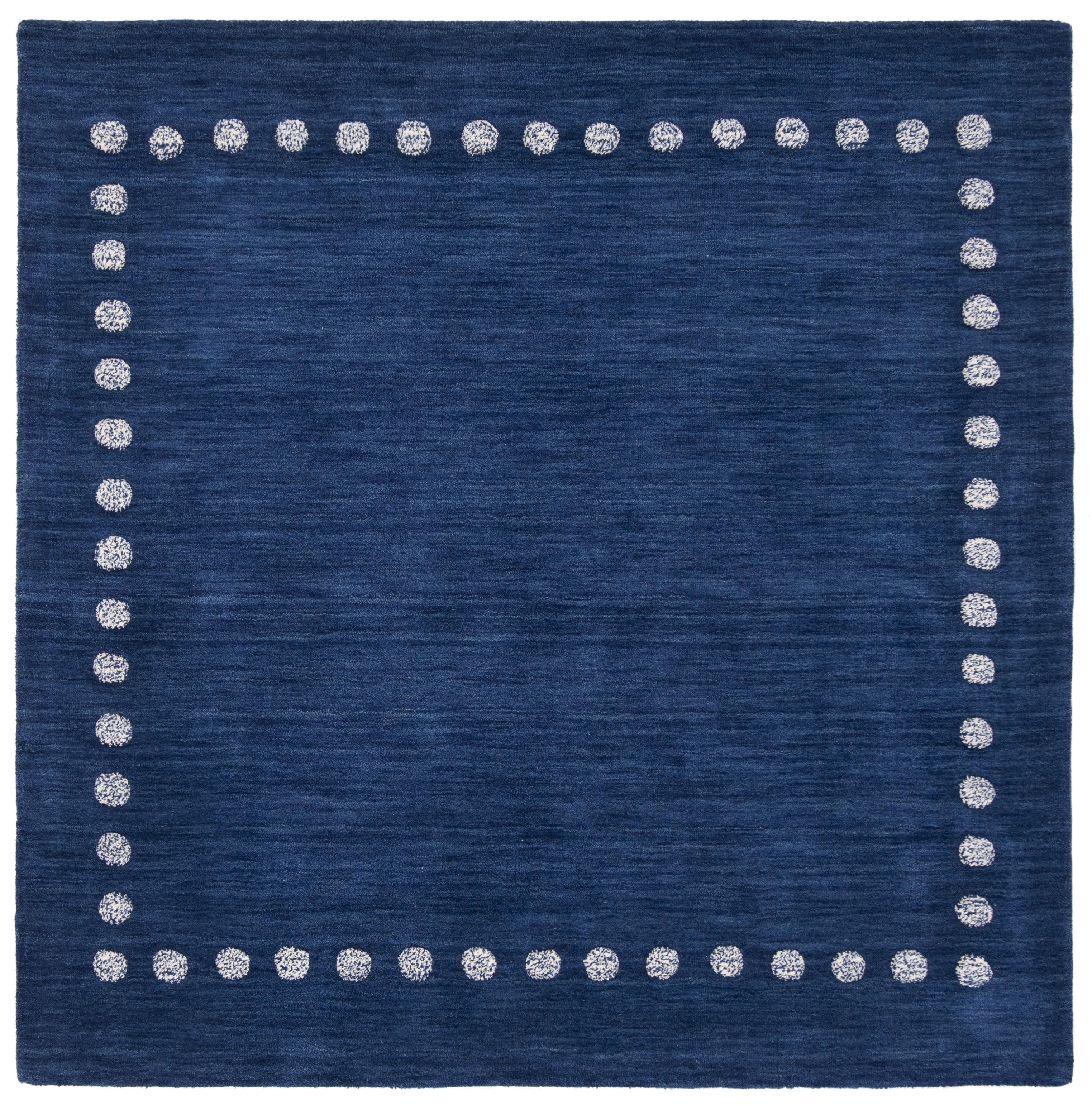 Bella BEL151 Hand Tufted Area Rug - Navy Blue/Ivory - 7'x7' - Safavieh..